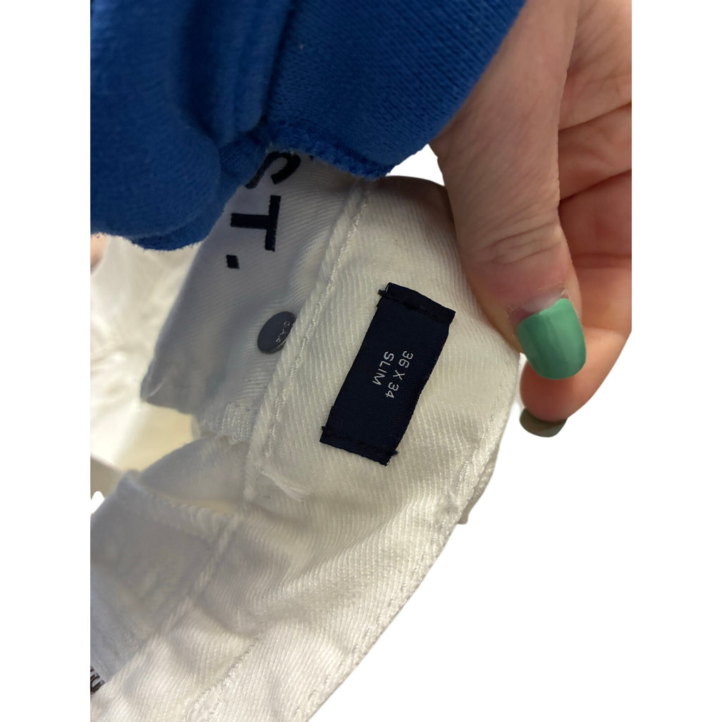 Gap Slim White Jeans 36x34 Men's Denim Pants Classic 5 Pocket Casual Streetwear