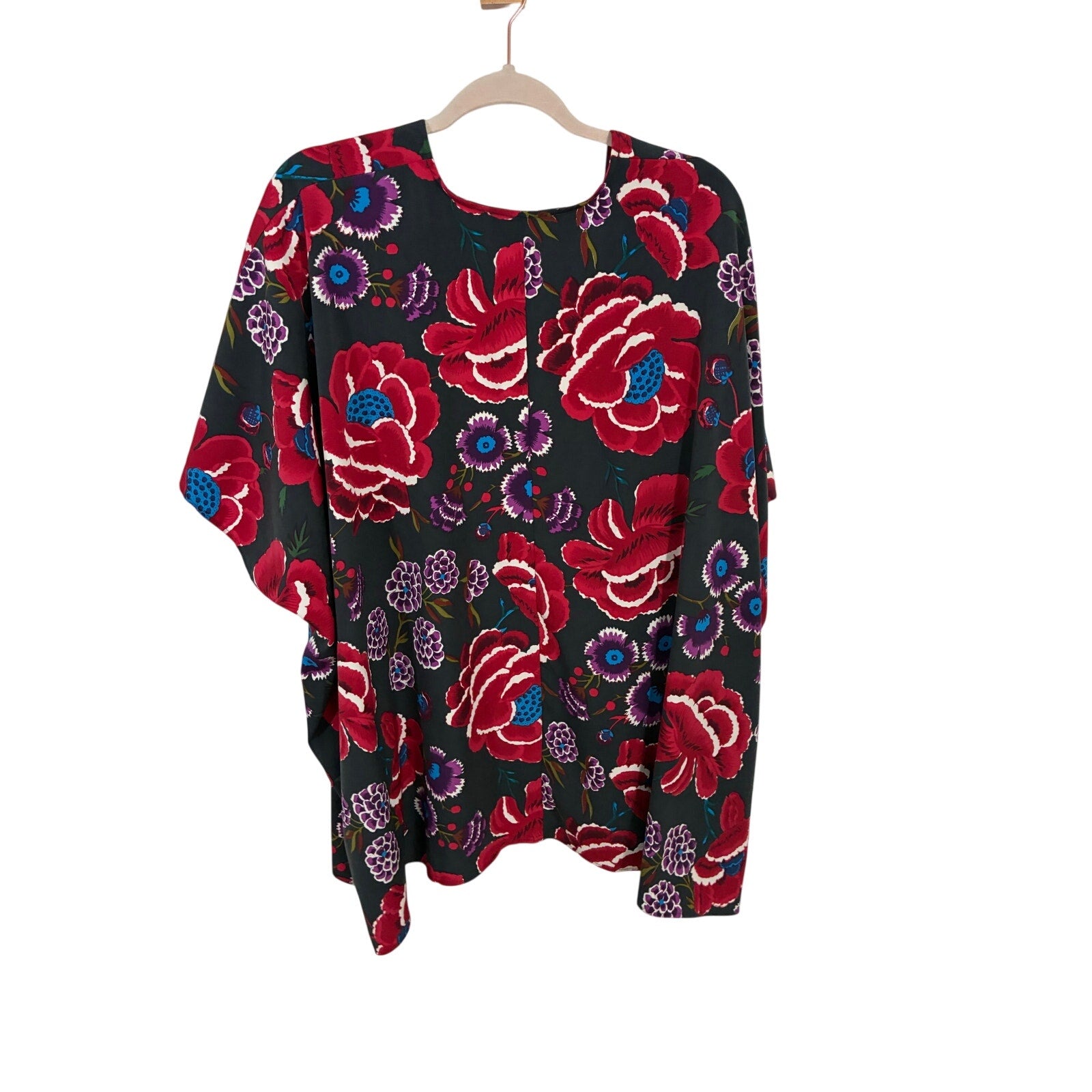 By Together Kimono Shirt Women S Blouse Multicolor Floral Sleeve Open Front