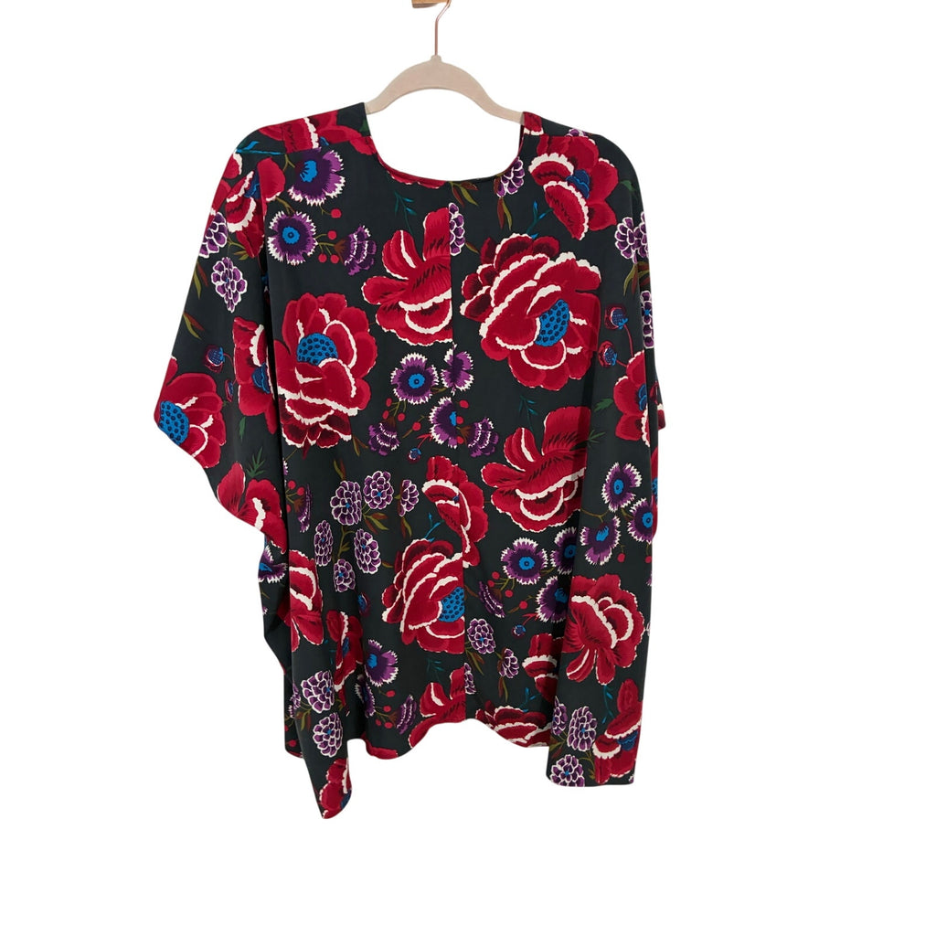 By Together Kimono Shirt Women S Blouse Multicolor Floral Sleeve Open Front