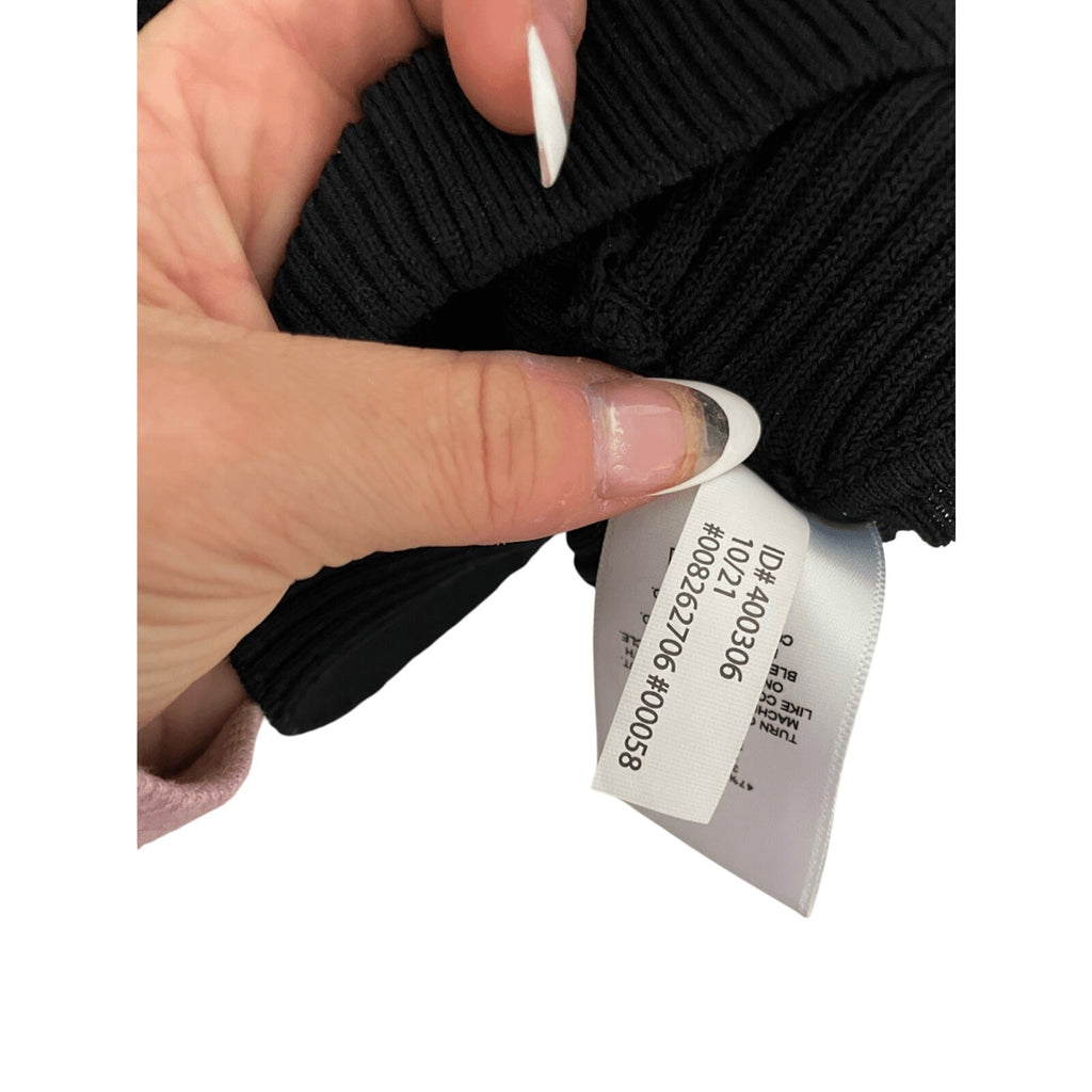 Express Black Plunged Open Back Large Black Sweater Comfy Cozy Minimalist Boho