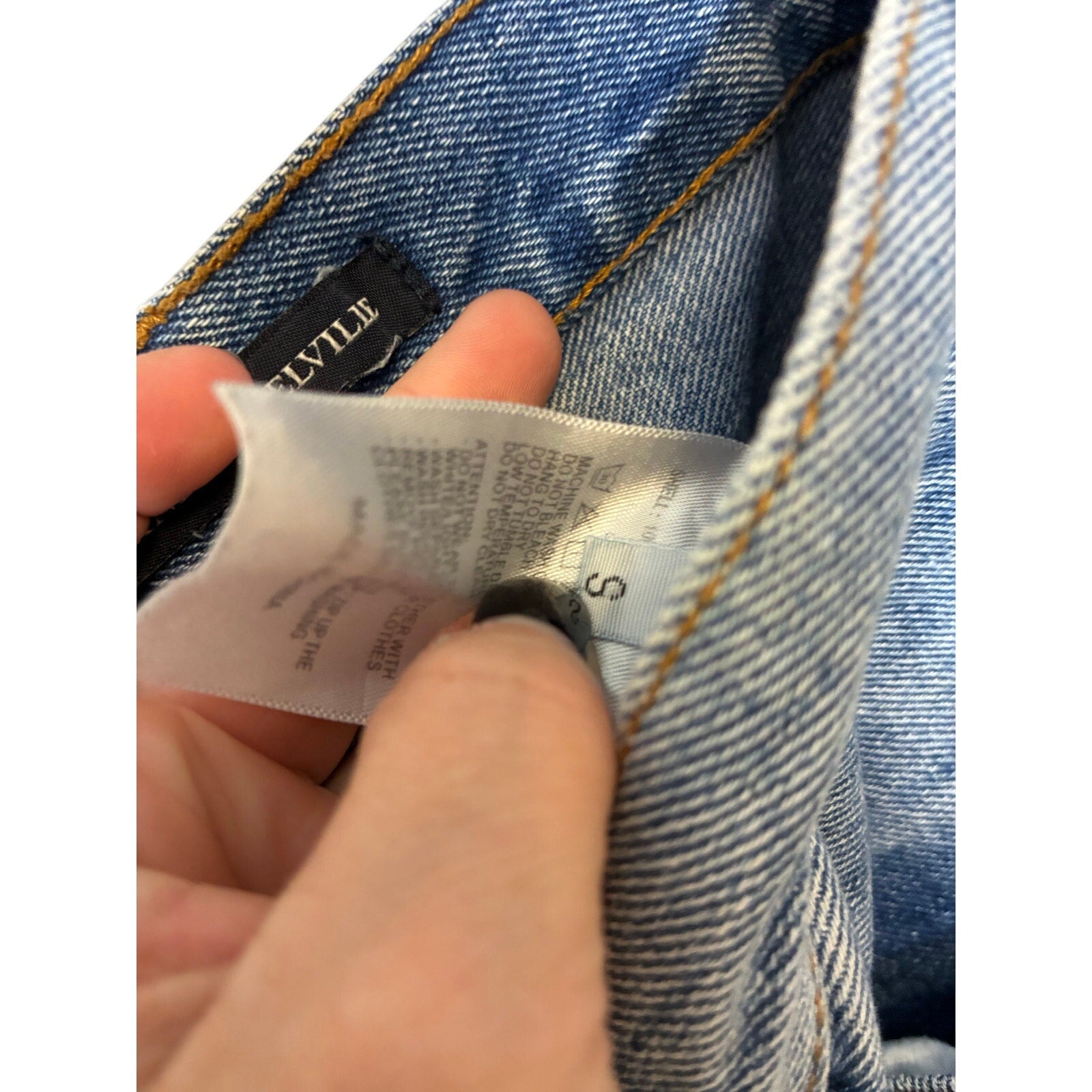 Brandy Melville Patchwork Jeans Womens Small Y2K Indie Grunge Wide Leg Denim S