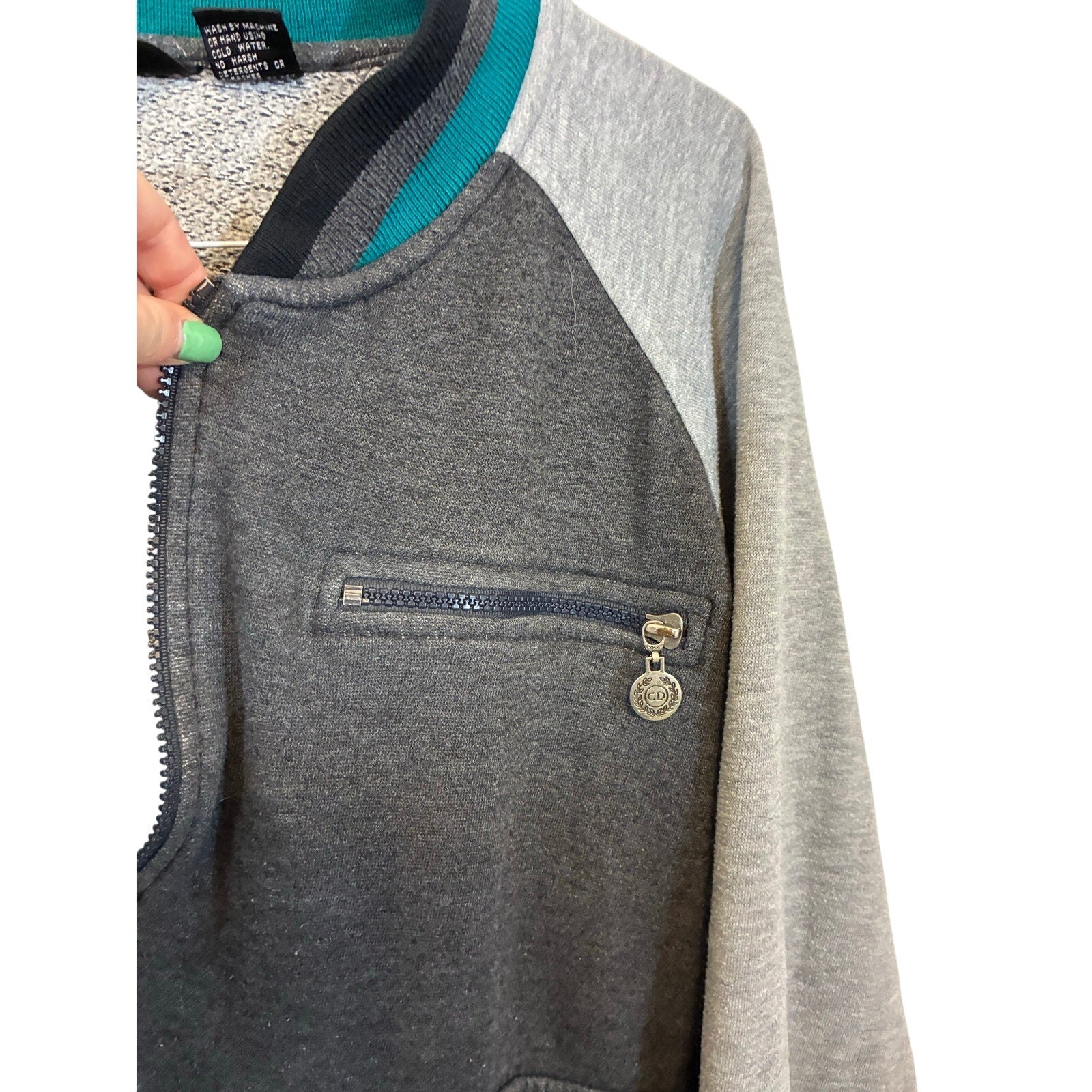 Vintage Christian Dior Monsieur Track Jacket Colorblock CD Crest Zip Sweatshirt