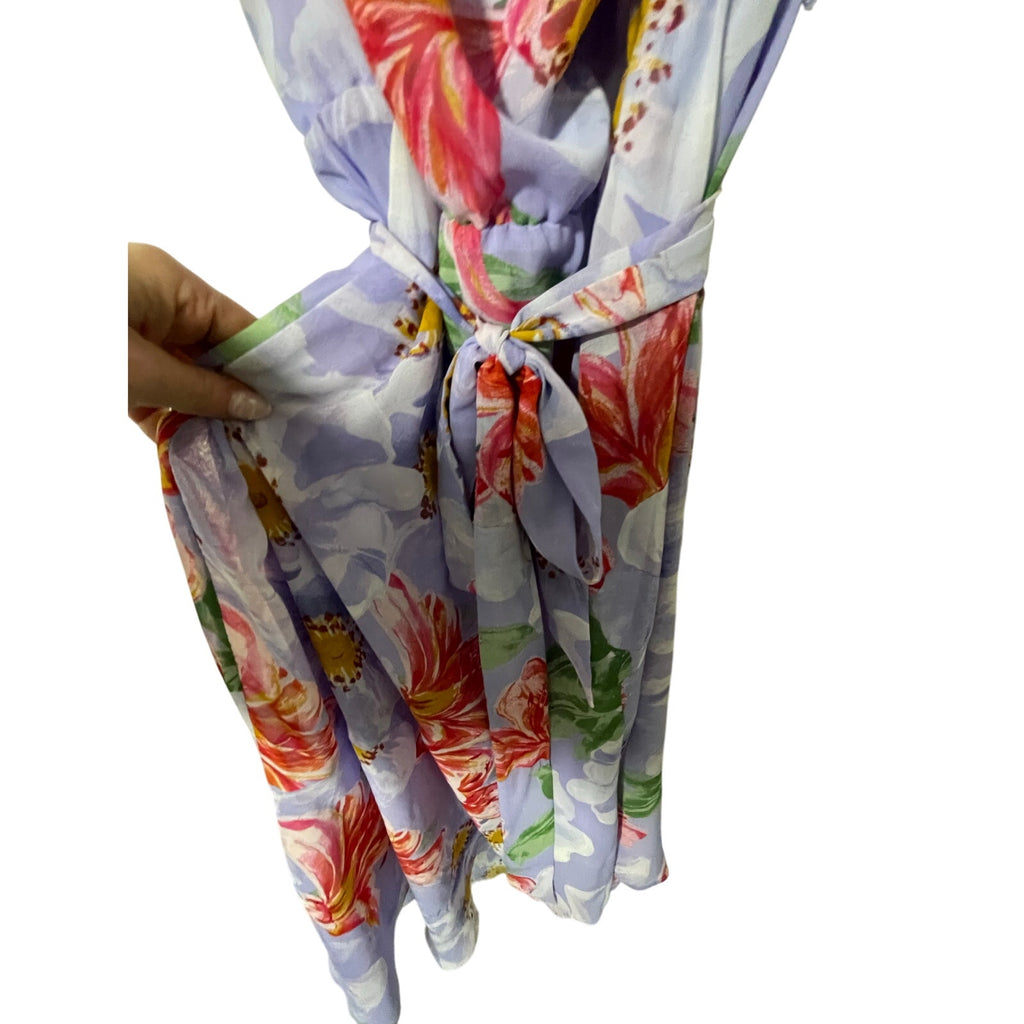 Julia Jordan Floral One Shoulder Asymmetric Midi Dress Lilac Multi Fairy Wedding