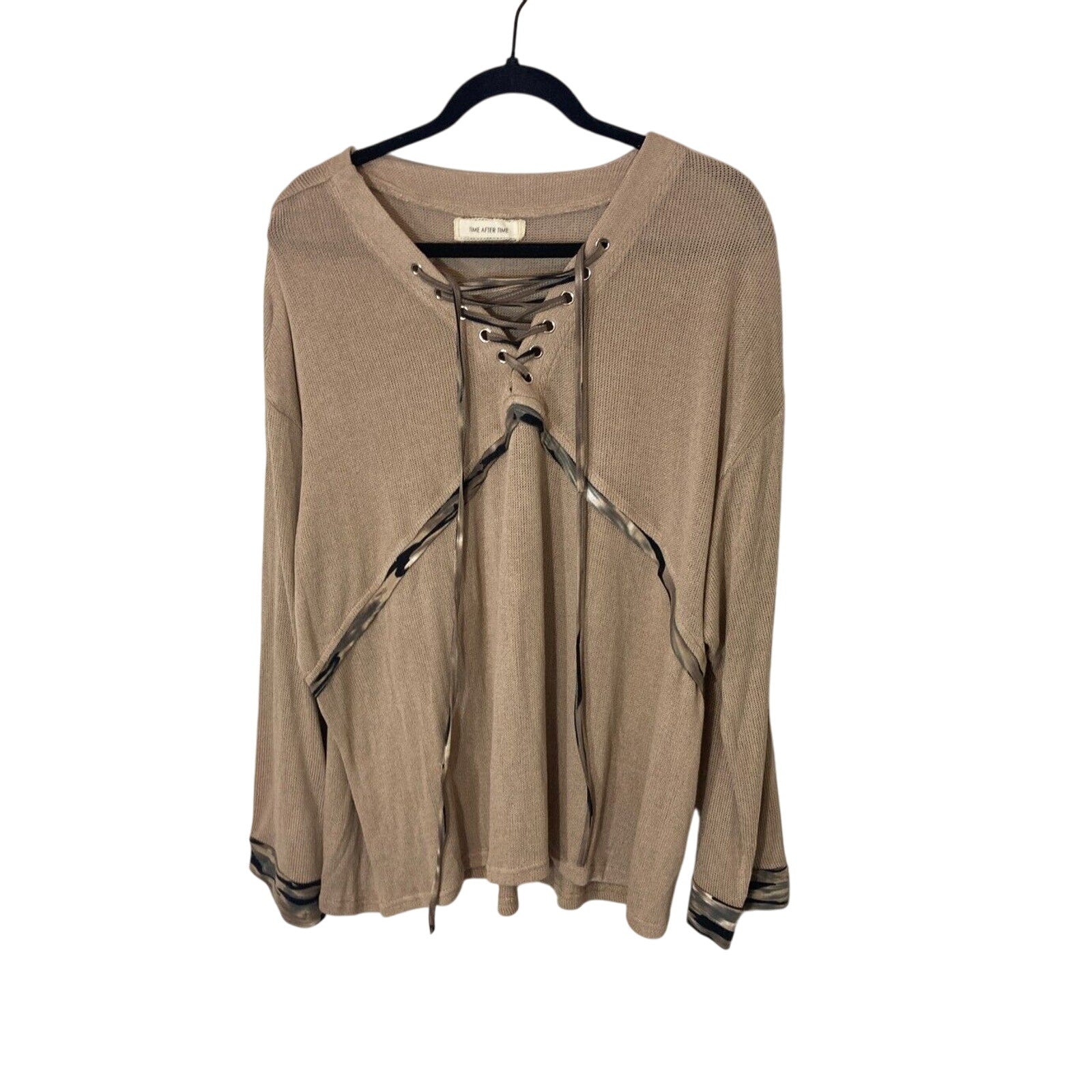 Time After Time Boho Women's Neutral Alternative Large Long Sleeve