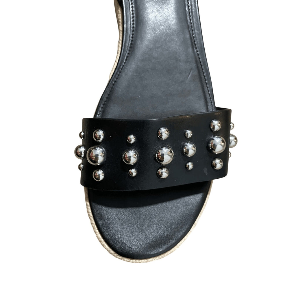 Marc Fisher Joyce Espadrille Platform Sandal Black 8 Casual Preppy Summer Jute 8