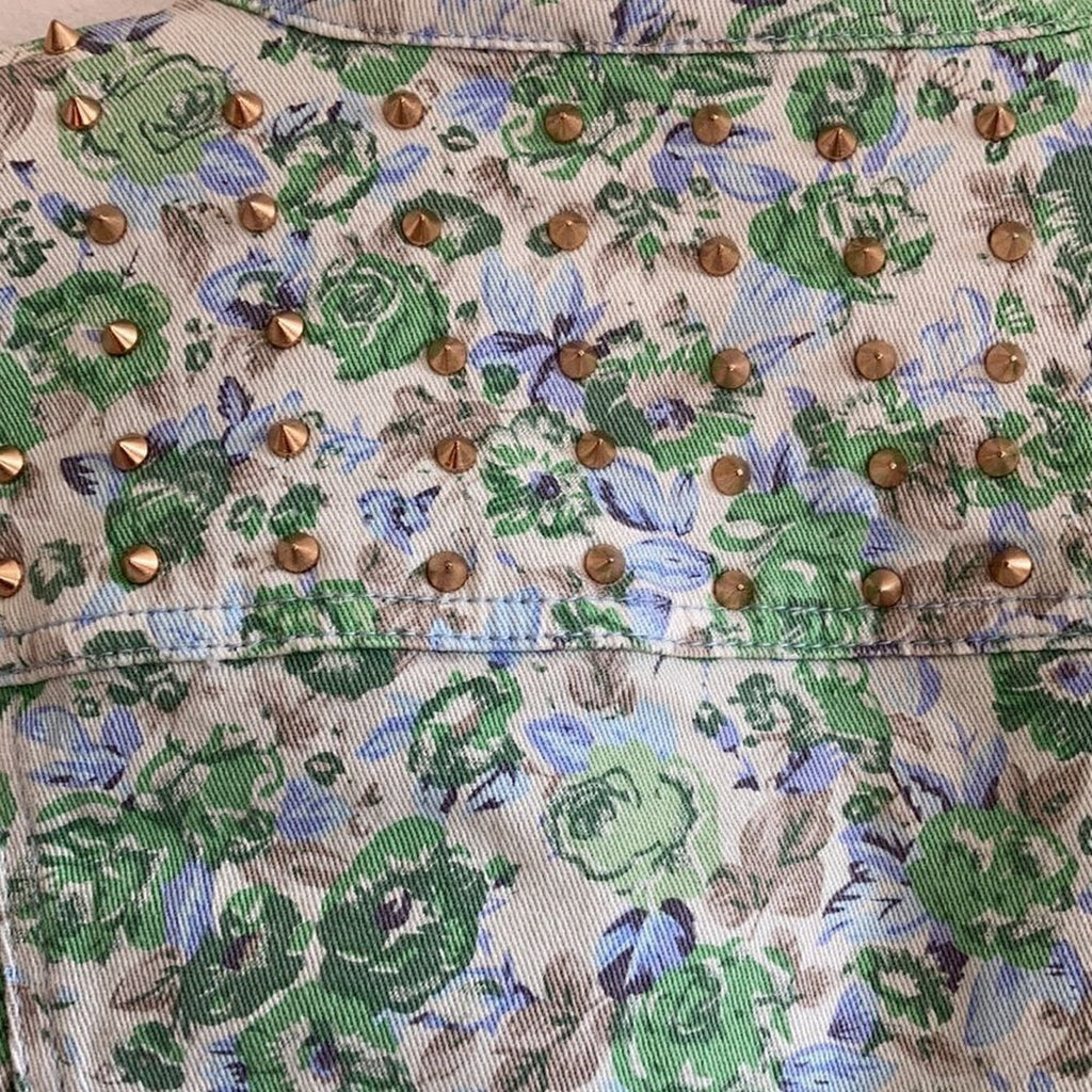 Buffalo David Bitton NWT Floral Studded Crop Denim Cowboy Rodeo Western Boho S