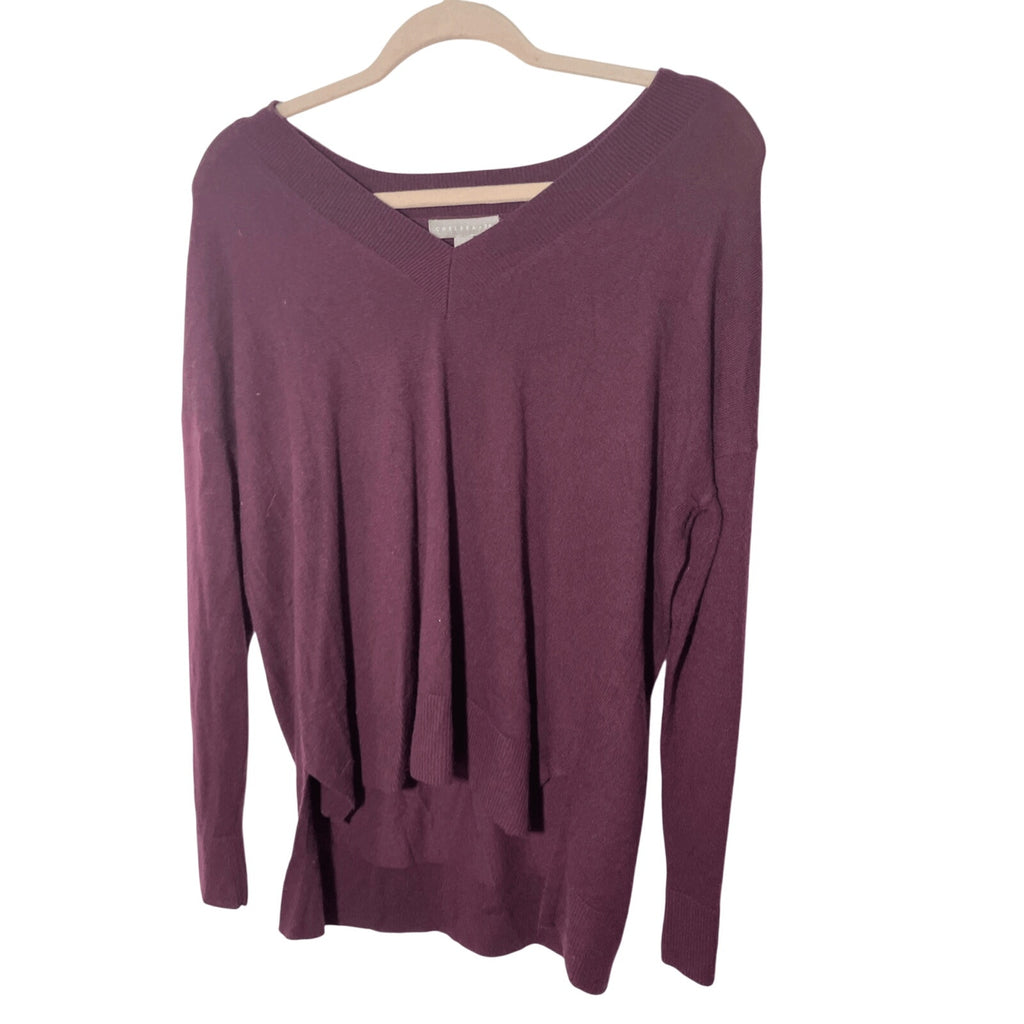 Revolve Chelsea 28 Sweater Cashmere Soft V-Neck Purple XS