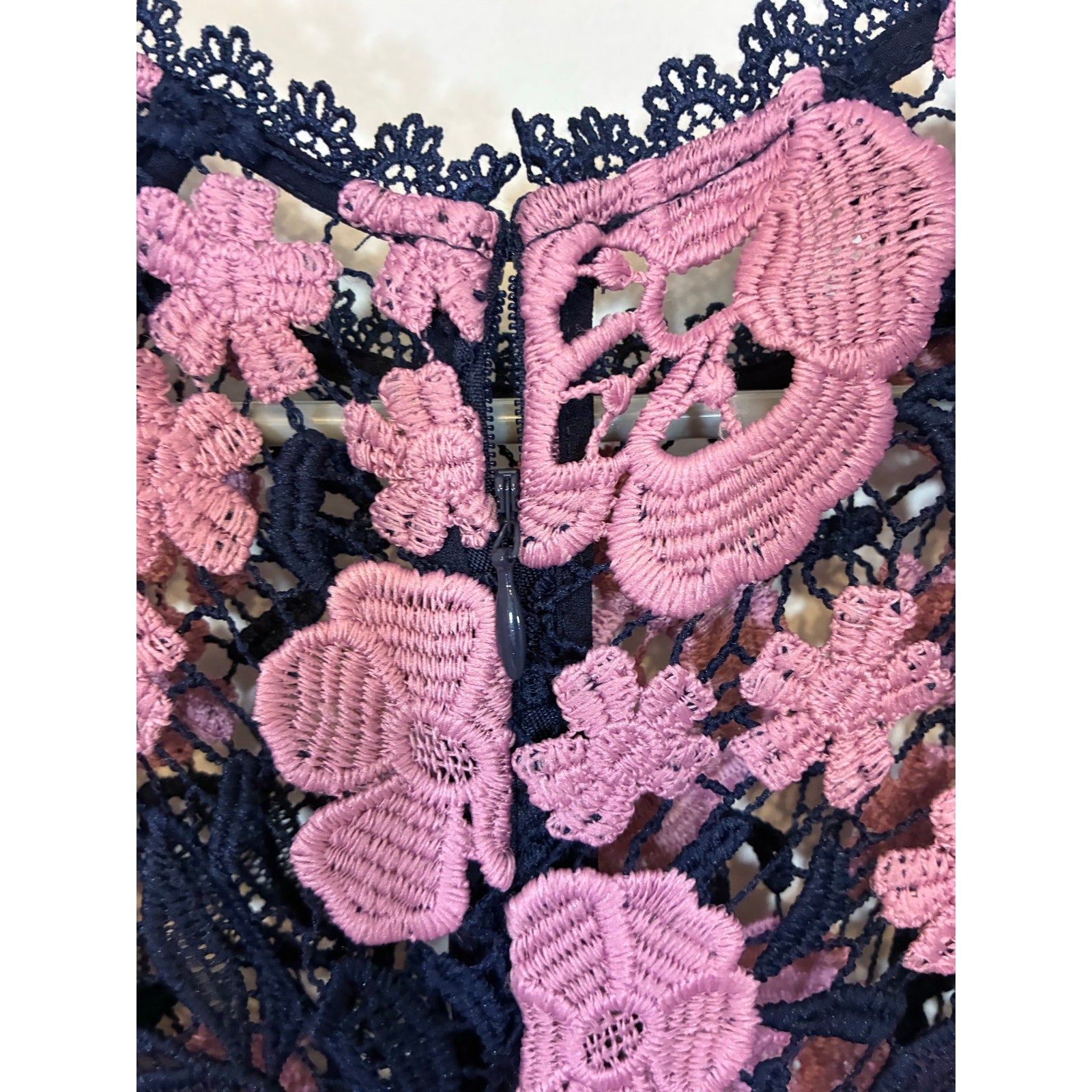 Shoshanna Pink Floral Lace Maxi Gown Crochet Illusion Neck Evening Dress Garden