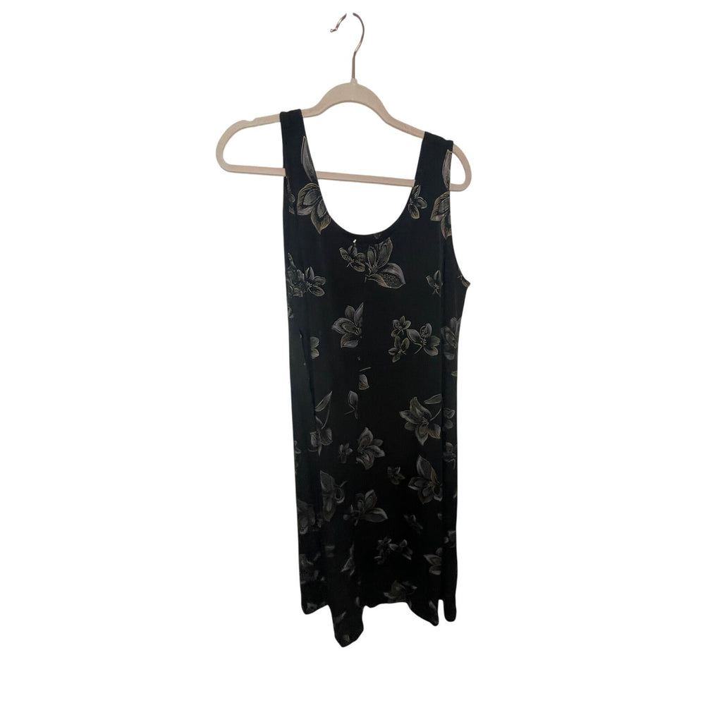 Vintage Hugs & Kisses Dainty Cottage Boho Plus Black Maxi Bodycon Slip Dress 3XL