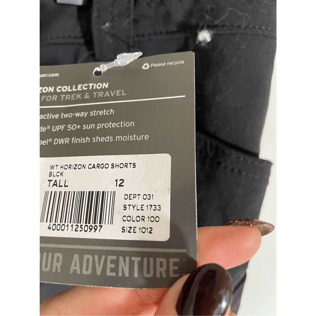 NWT Eddie Bauer Women's 12 T Gorpcore Utility Hiking Black Horizon Cargo Shorts