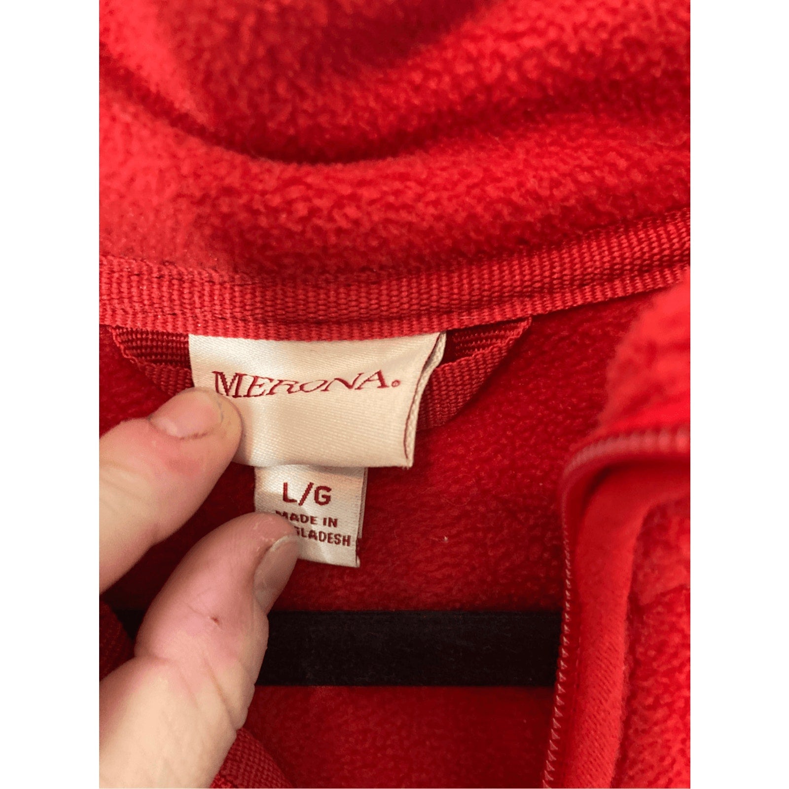Merona Red Large Cabincore Hiking Gorp Women's Fleece Full Zip Jacket