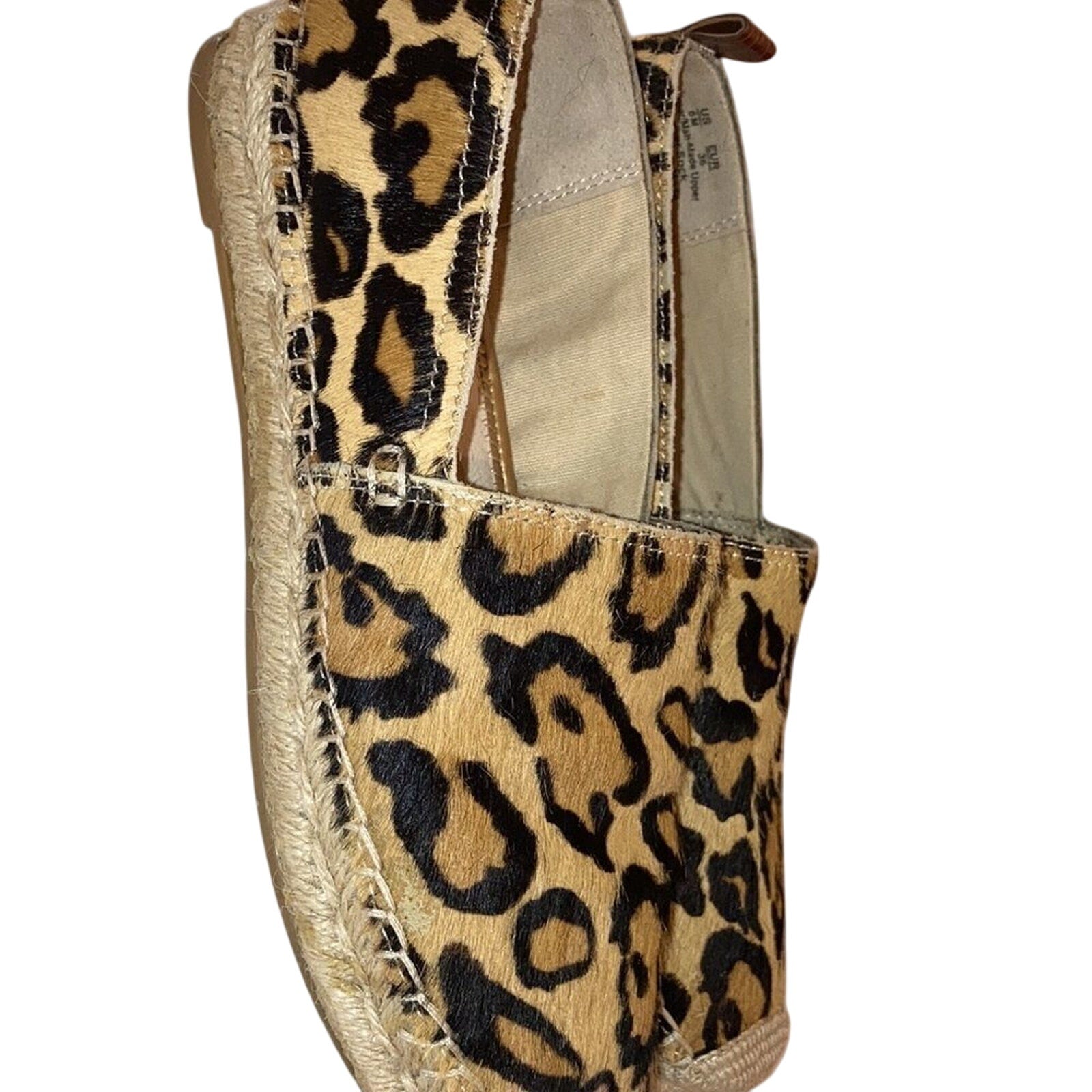 Sam Edelman Khloe Espadrille Cheetah\Animal Print Casual sz 6 Calf Hair Loafers