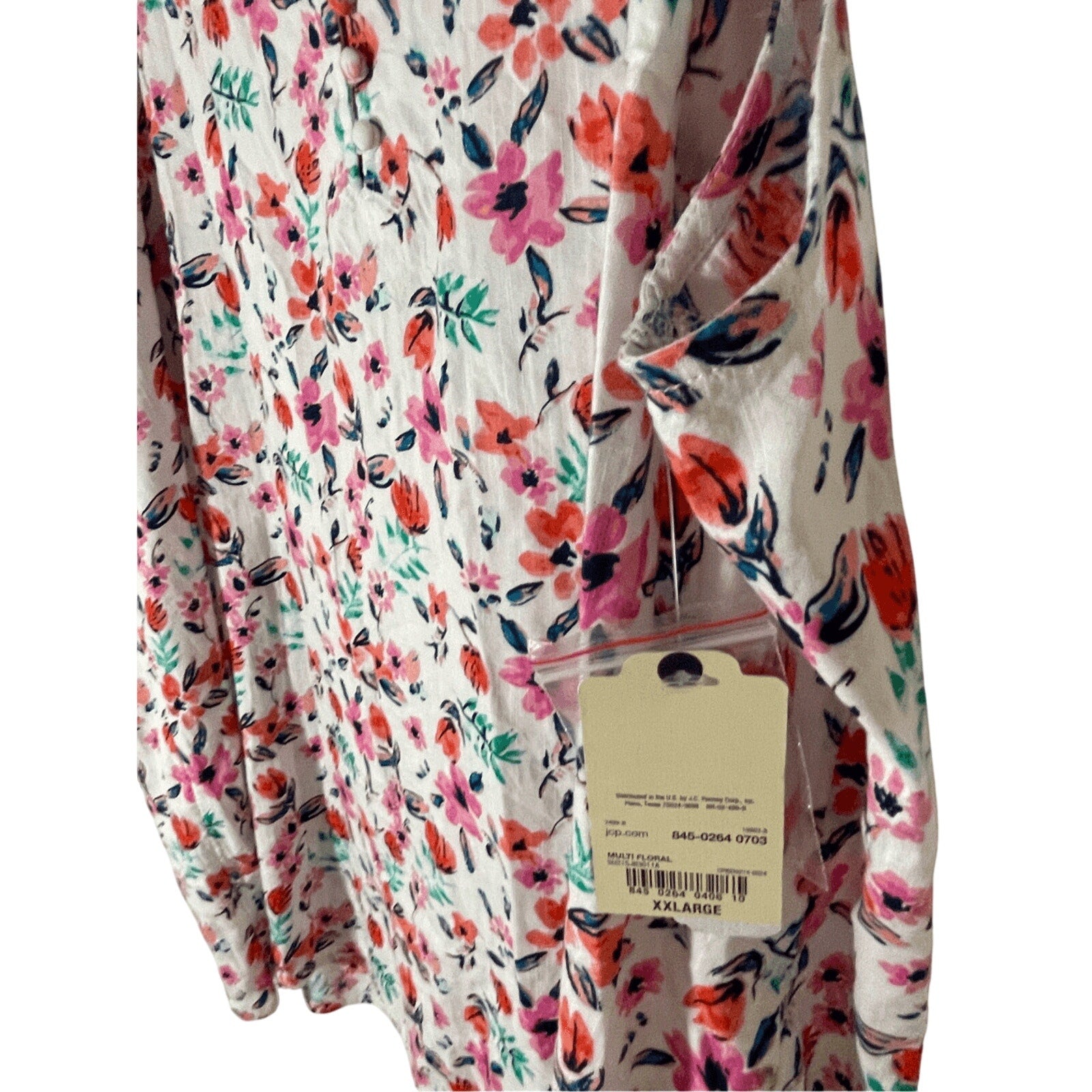 NWT St. John's Bay 2XL Floral Women's Blouse Cottage Prairie Bloom Farmhouse