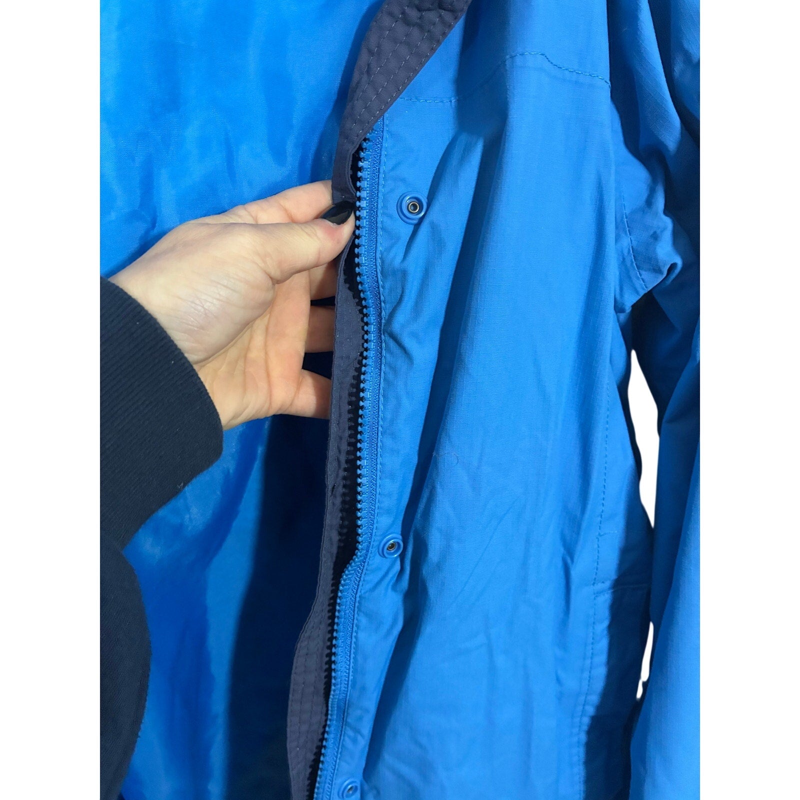 Jack Murphy Blue Waterproof Rain Jacket Nylon Outdoor Windbreaker Women 8 Gorp