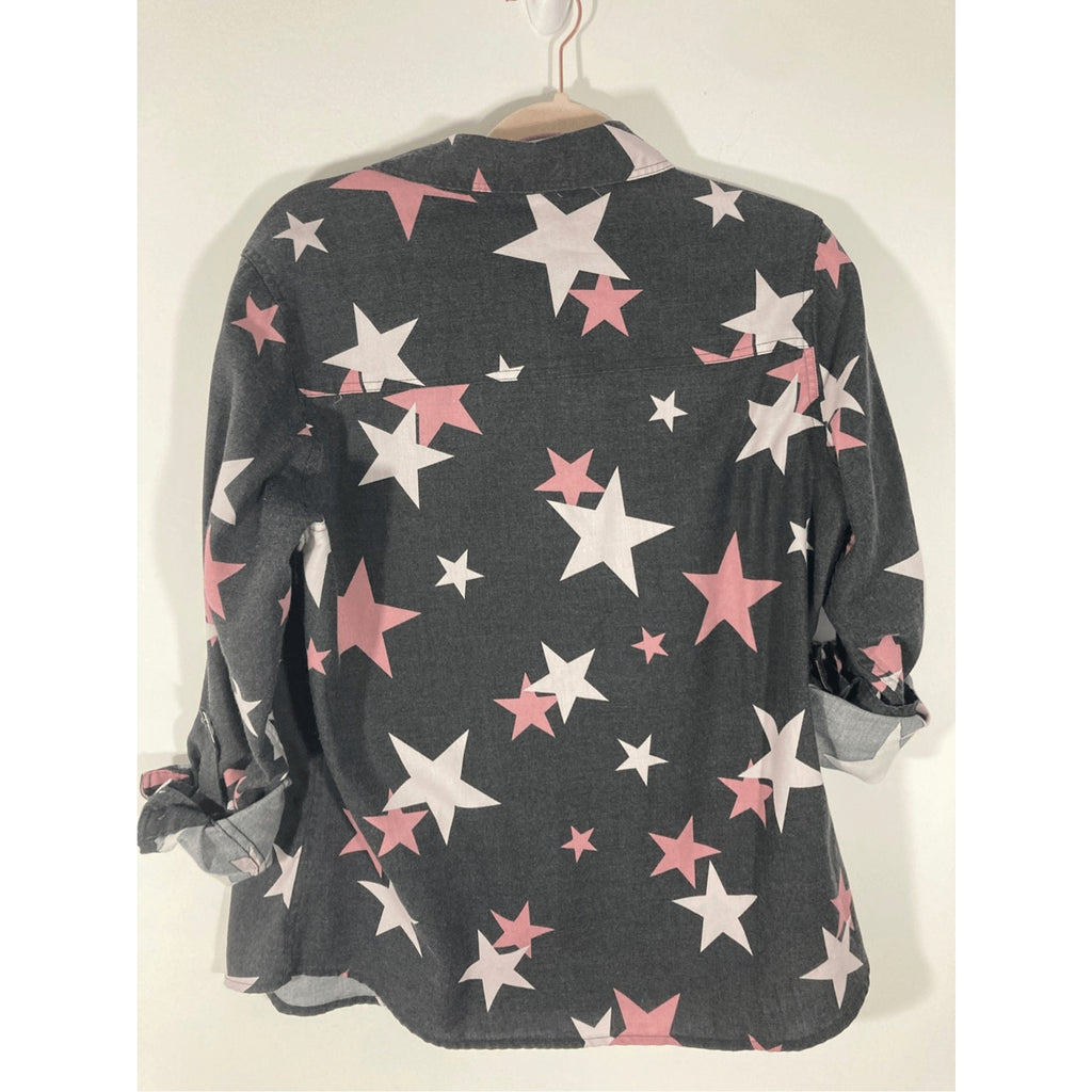 Torrid Star Spangle Flannel Novelty Print Plus Button Up Shirt Casual Western 00