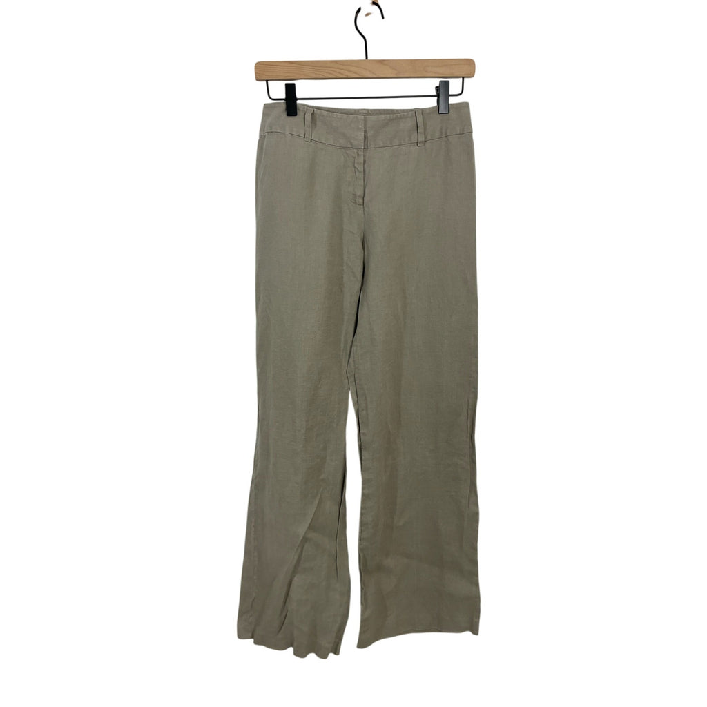 Emanuel Ungaro Women's Linen Dress Pants Straight Neutral Capsule Wardrobe 4