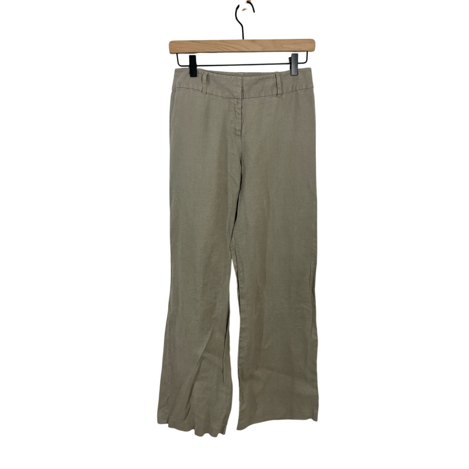 Emanuel Ungaro Women's Linen Dress Pants Straight Neutral Capsule Wardrobe 4