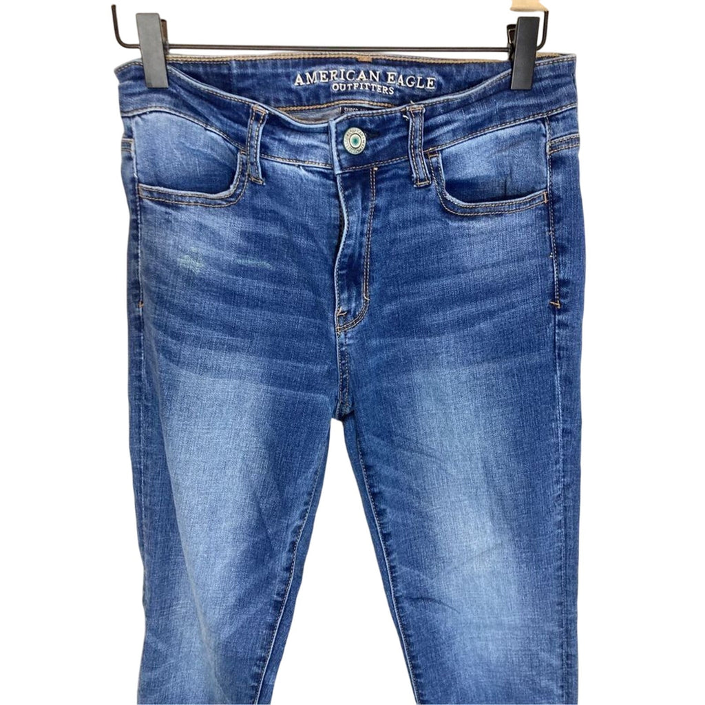 American Eagle Stretchy Curvy High Rise Jegging Dark Wash Denim SZ 4 Jeans