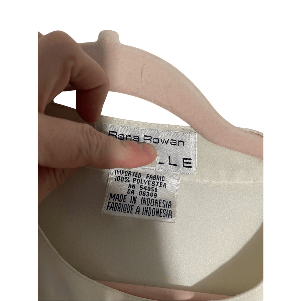 Rena Rowan Vintage Cream Preppy Academia 60's Femme Minimalist Blouse Sz 4