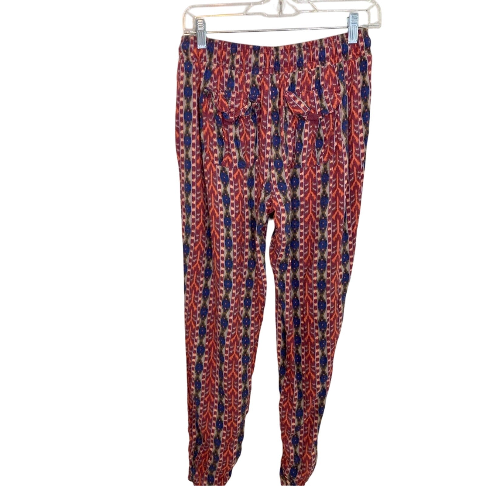 Rewash LA Boho Tribal Print Jogger Pants Womens S Red Festival Hippie Woodstock