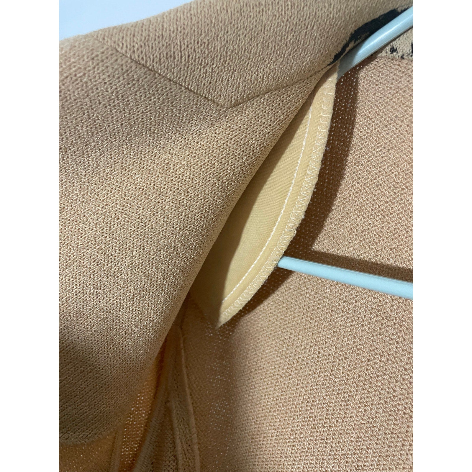 Vintage St. John Collection Santana Knit Blazer Jacket Beige Wool Sz 2 Classic