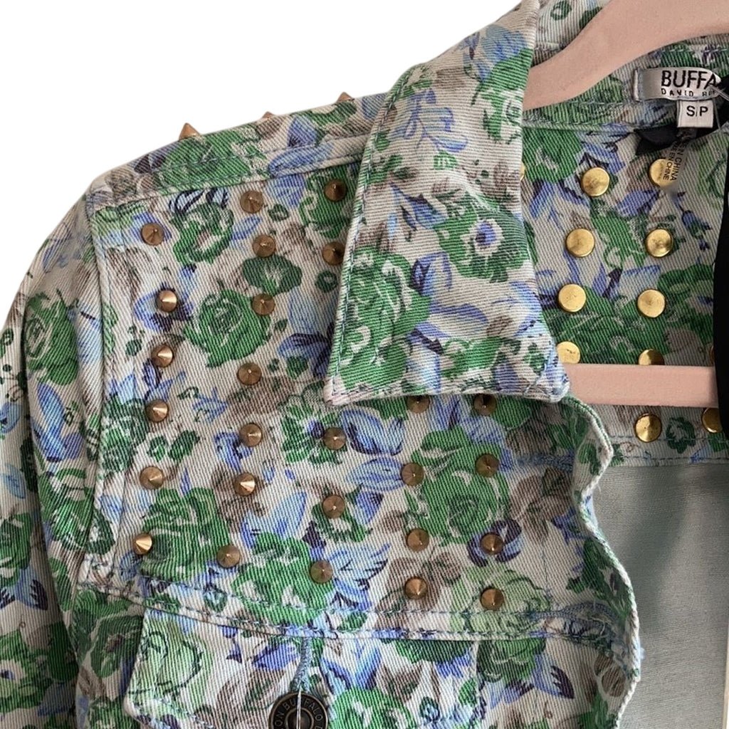 Buffalo David Bitton NWT Floral Studded Crop Denim Cowboy Rodeo Western Boho S