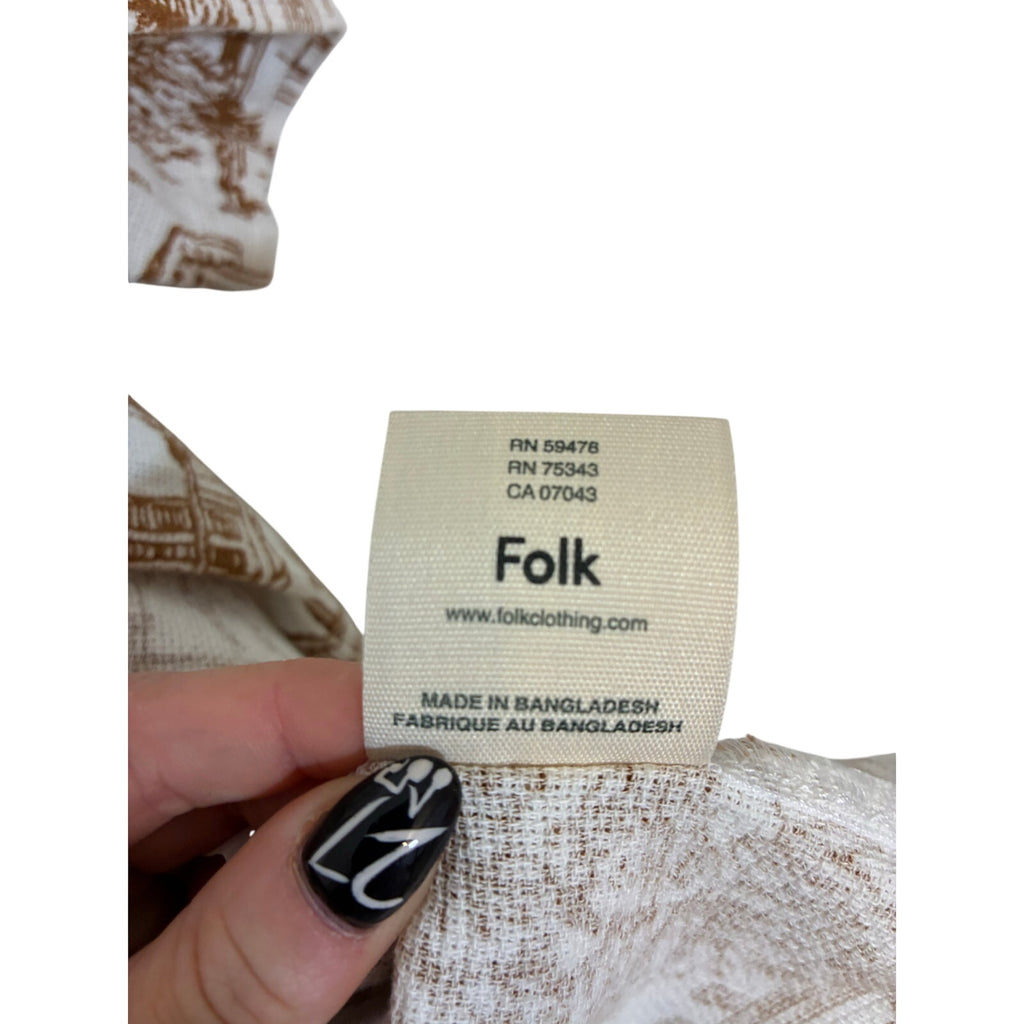 Folk Clothing Large Men's Plate SS Shirt Organic Cotton Preppy Minimalist