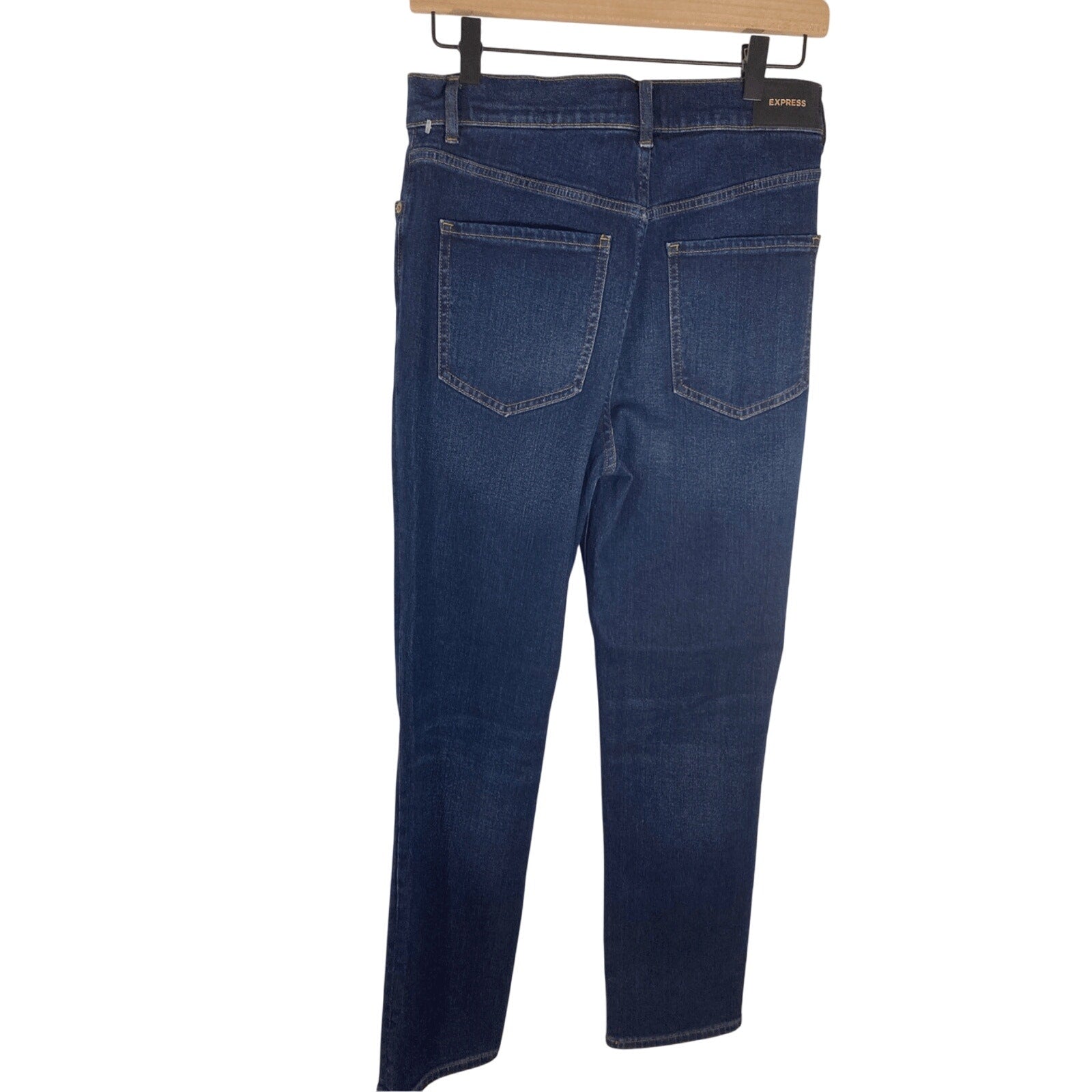 NWOT Express Slim Super High Rise Straight Lag Dark Wash Jeans