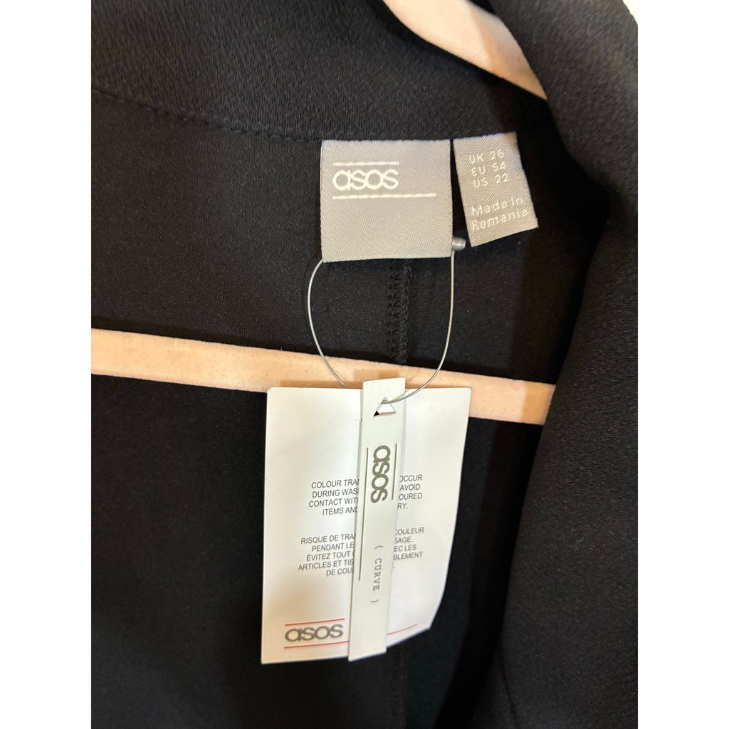 NWT ASOS Black Jacket Womens Black Long Sleeve Jersey Staple Career Business 22