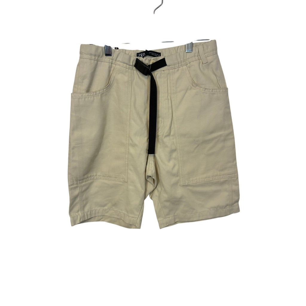 NWT Zara Relaxed Fit Men's Cargo Shorts Cream Active Travel Outdoors Gorpcore S