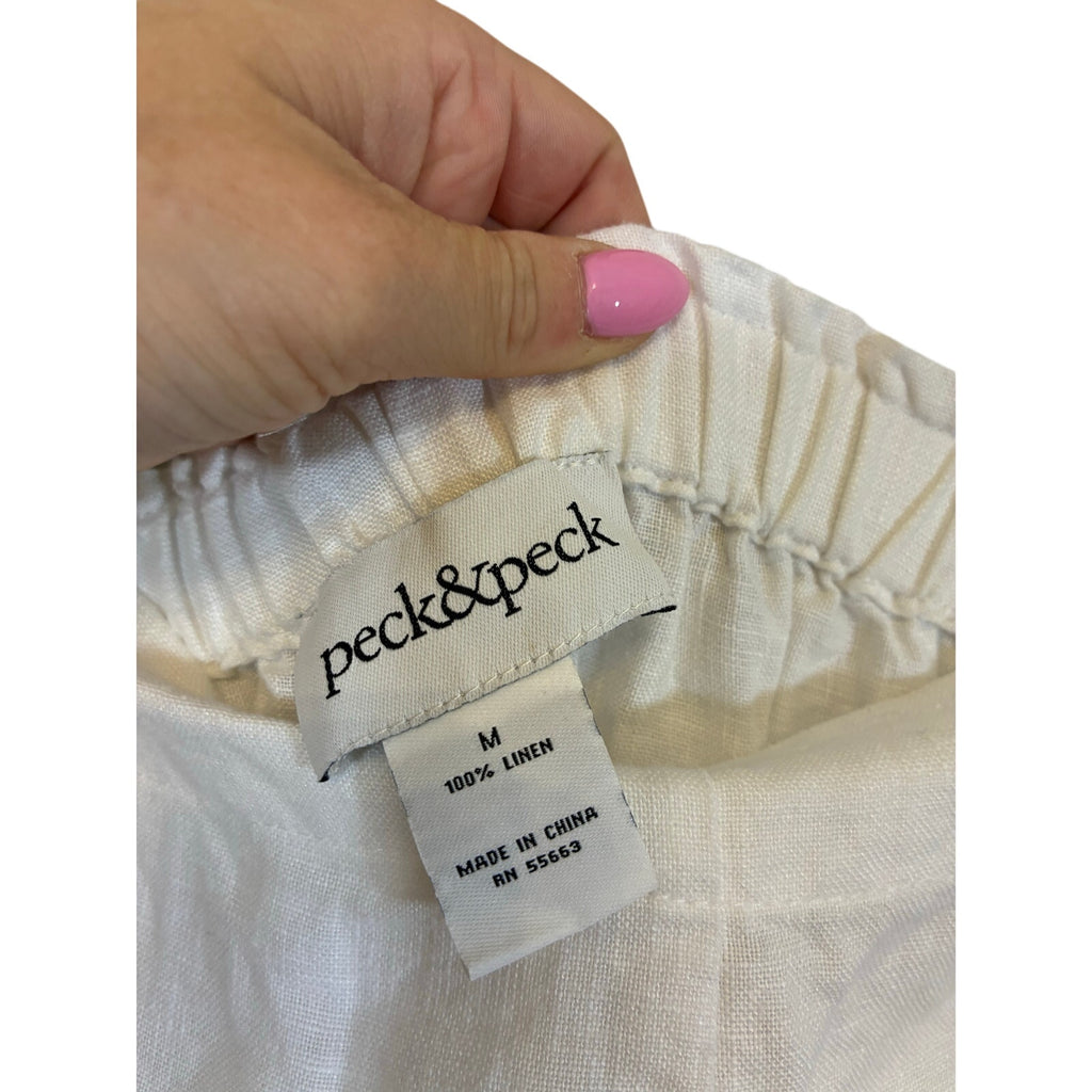 Peck & Peck Linen Wide Leg Coastal Grandma Cowboy Relaxed Pants - Size Medium