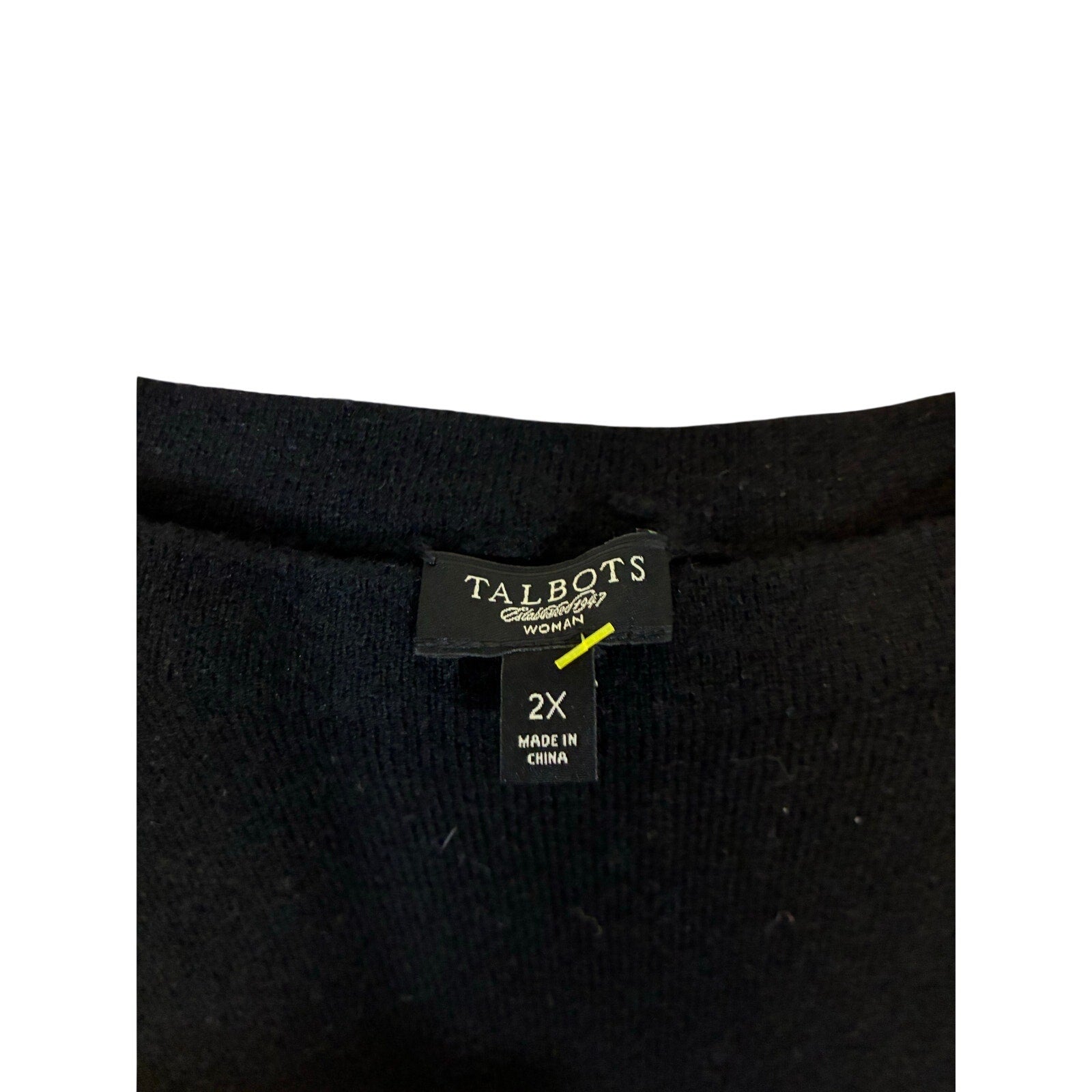 Talbots Women's Lambswool Black Long Sleeve Sweater Top 2X Closet Staple
