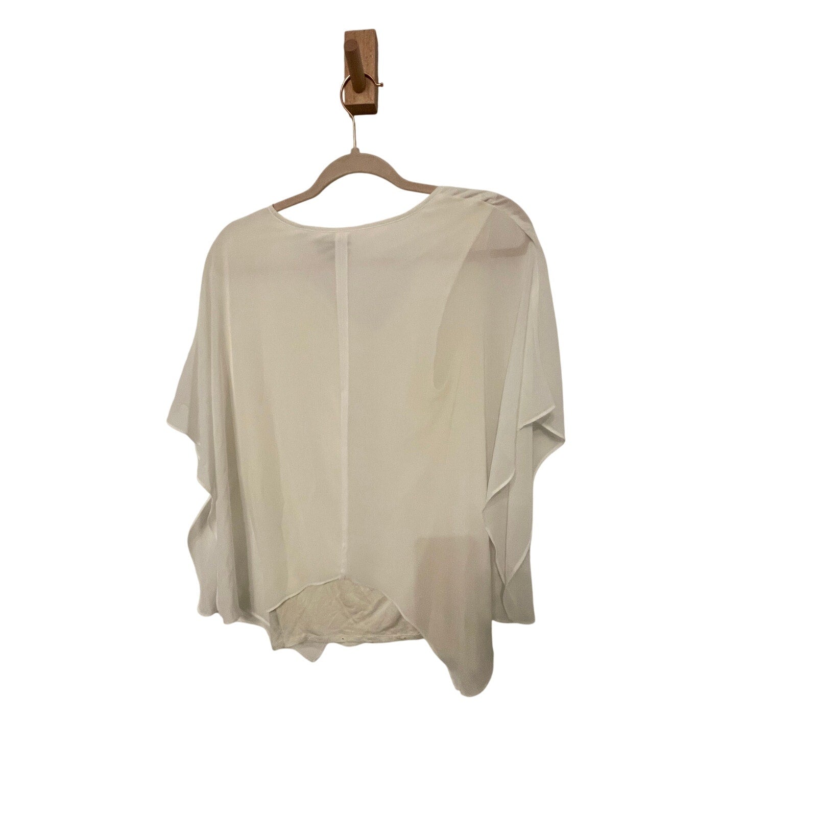 B Design M Whimsy Ethereal Fairy Dainty White Short Sleeve Chiffon Blouse