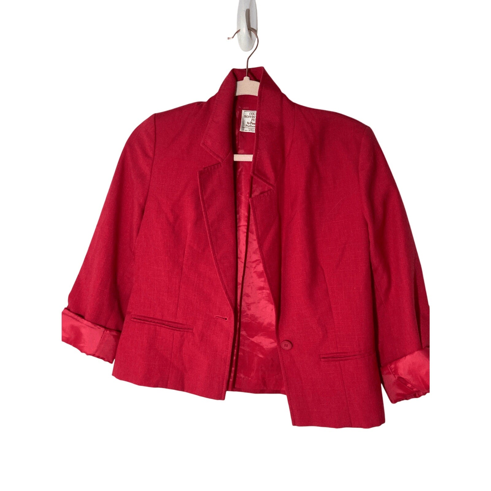 Pendleton Petite Women’s Barbiecore Pink Silk-Blend Button-Up Blazer 4 Vintage