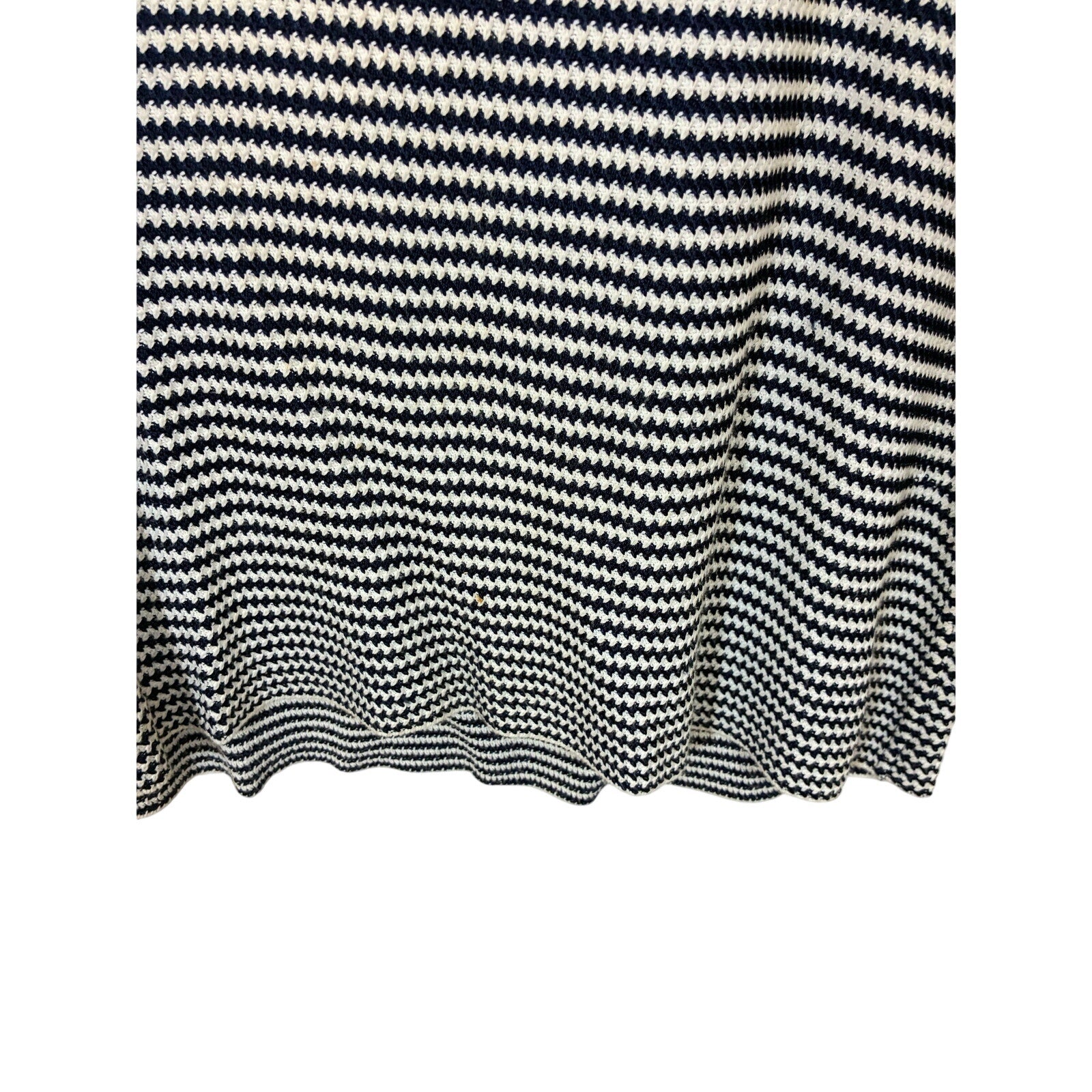 St John Sport Navy Cream Knit Striped Sleeveless Top L Vintage Santana