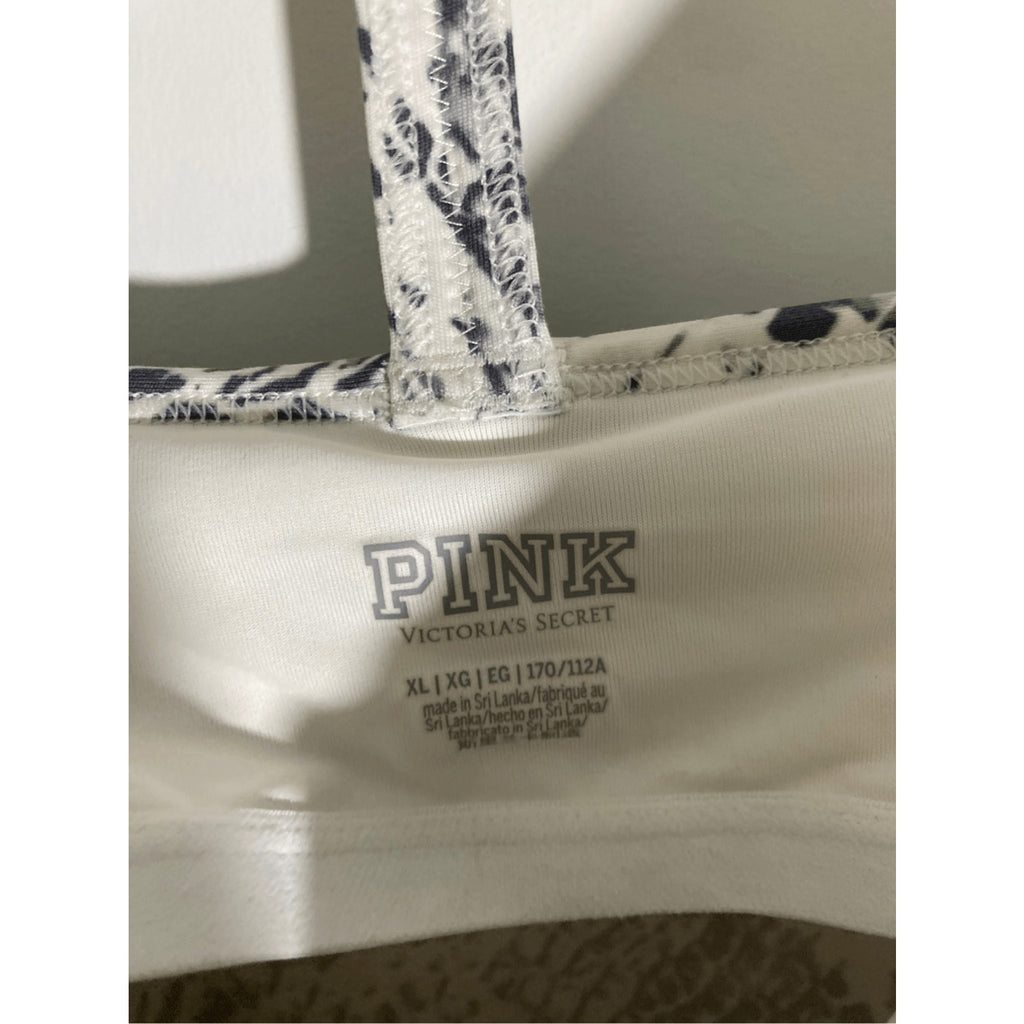 NWOT VS Pink Marble Snake Print Athleisure Workout Racerback Tank Top XL