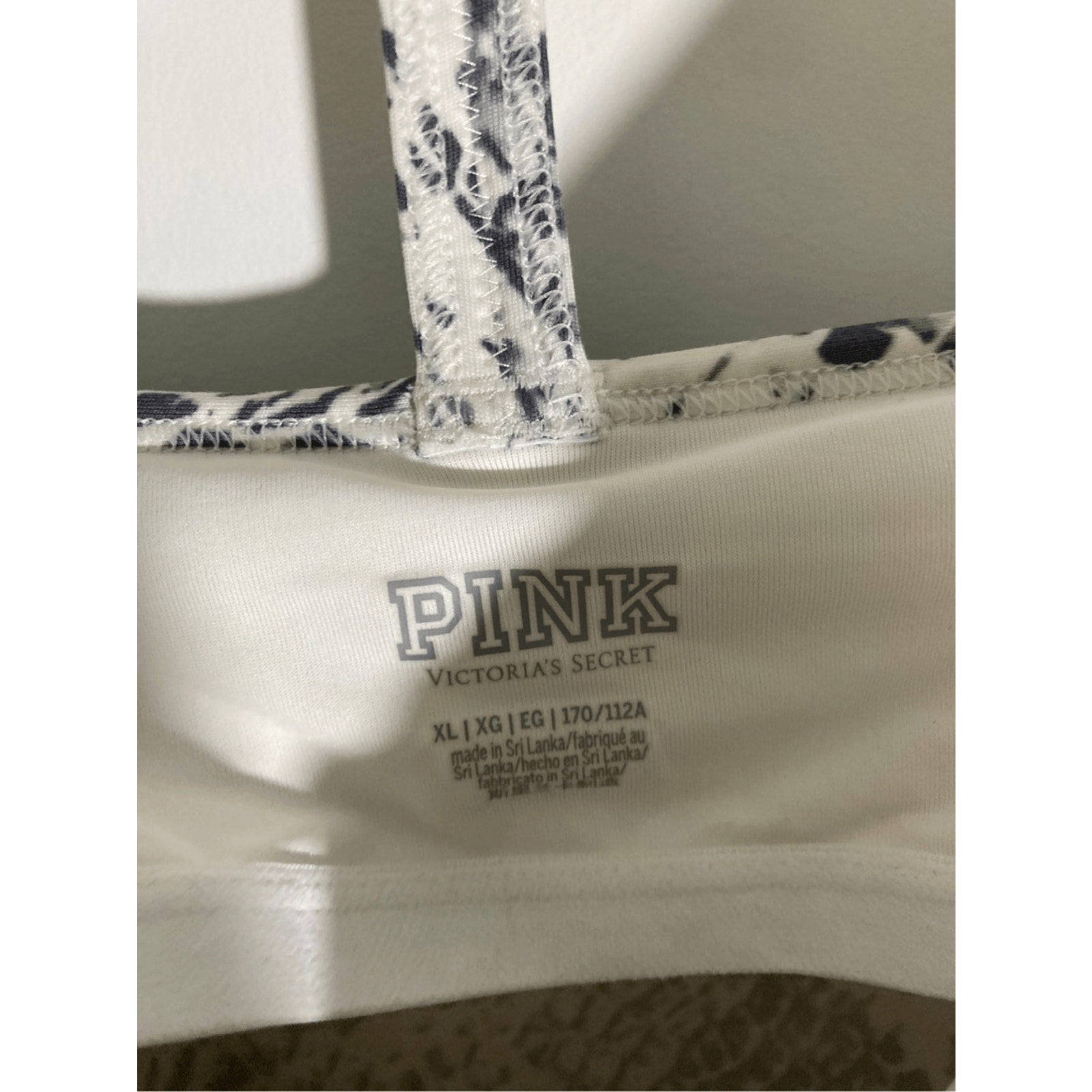 NWOT VS Pink Marble Snake Print Athleisure Workout Racerback Tank Top XL