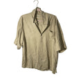 Joseph & Feiss Shirt Mens Size Large Tan 100% Silk Camp Palms Textured Button Up