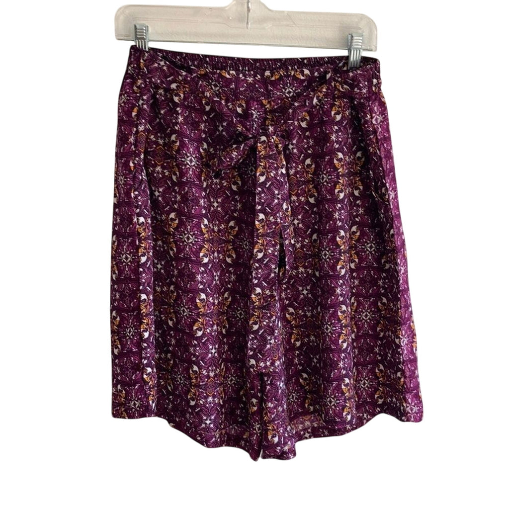 Ashley Stewart Paisley Boho Culotte Novelty Print Art to Wear Flowy Shorts