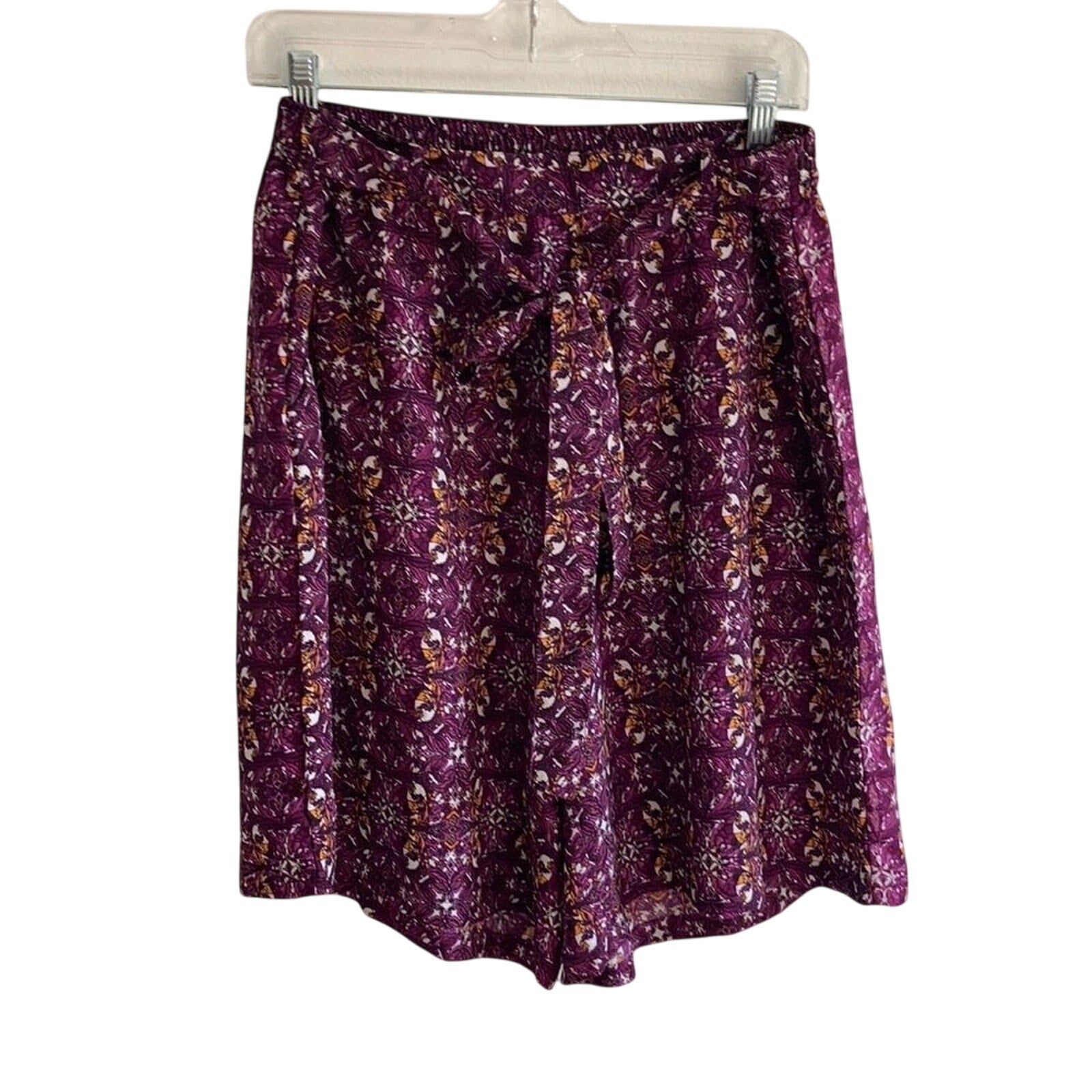 Ashley Stewart Paisley Boho Culotte Novelty Print Art to Wear Flowy Shorts