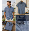 Maine New England Men’s Linen Blend Chambray Shirt English Heritage Coastal Prep