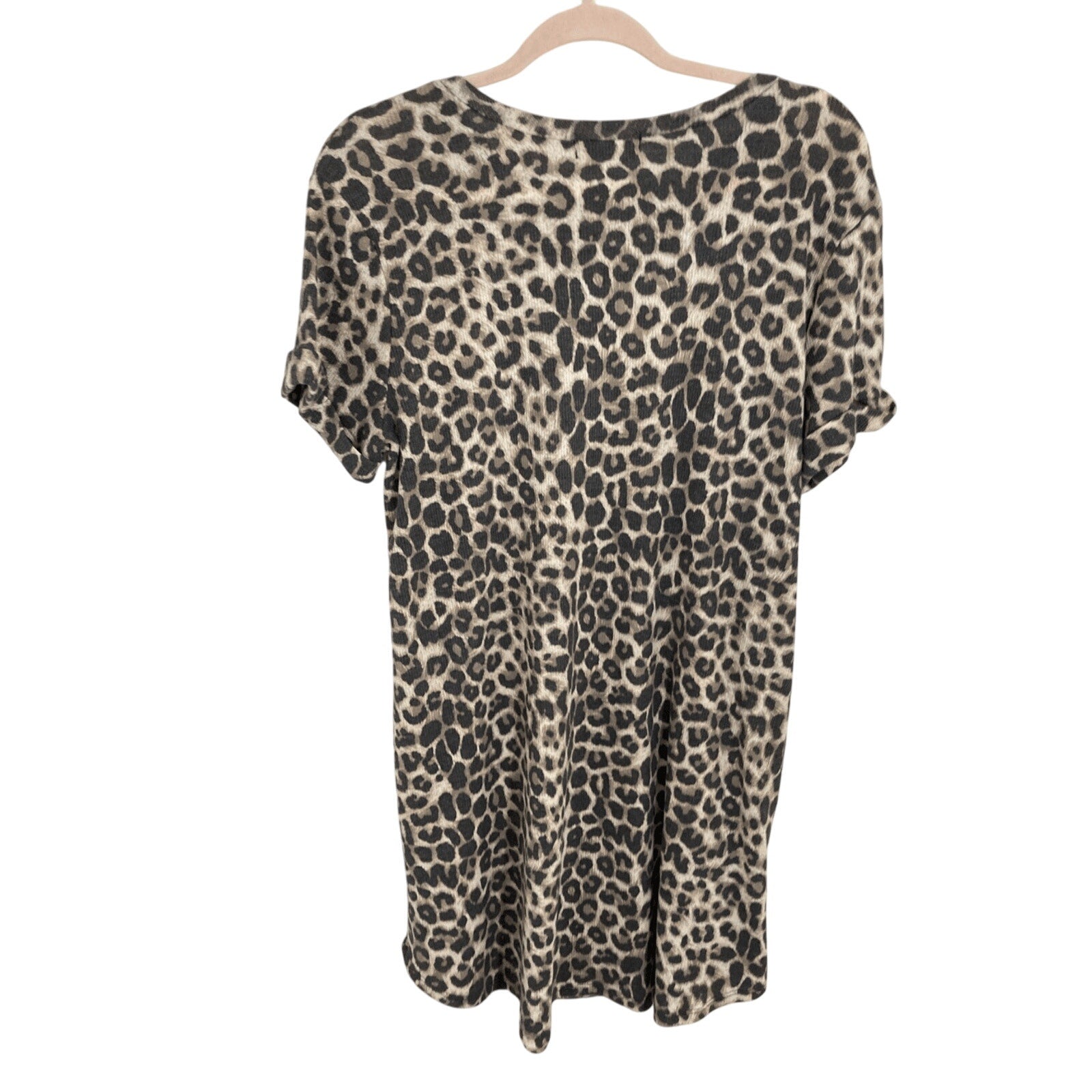 Cherish Medium Women's Cheetah Print Slip On Mob Wife Grease T-Shirt Dress