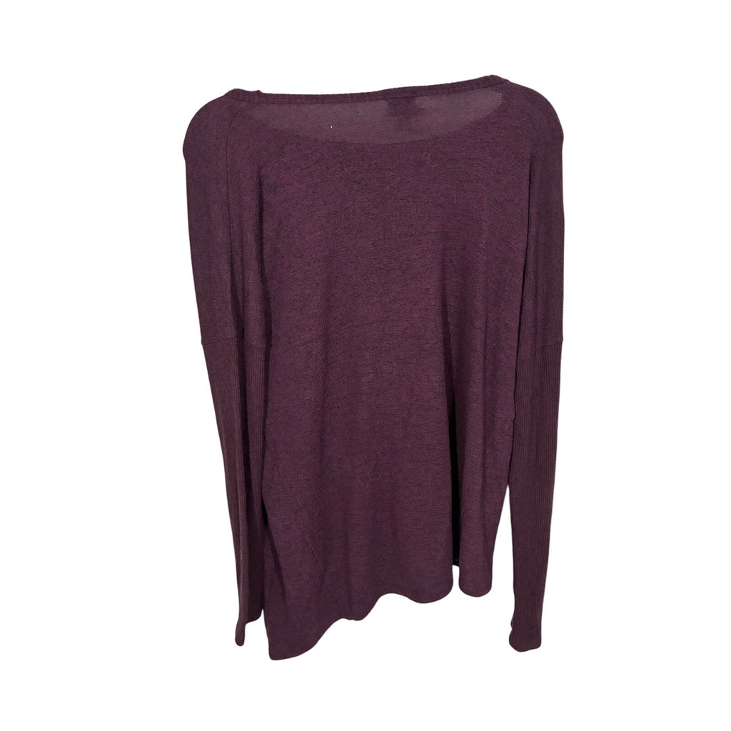 Evereve Peyton Jensen Asymmetric Sweater Burgundy Eggplant Casual Comfort Lounge
