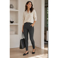 J. Jill XS Ponte Skinny Leg Dark Charcoal Solid High Rise Pull on Pants