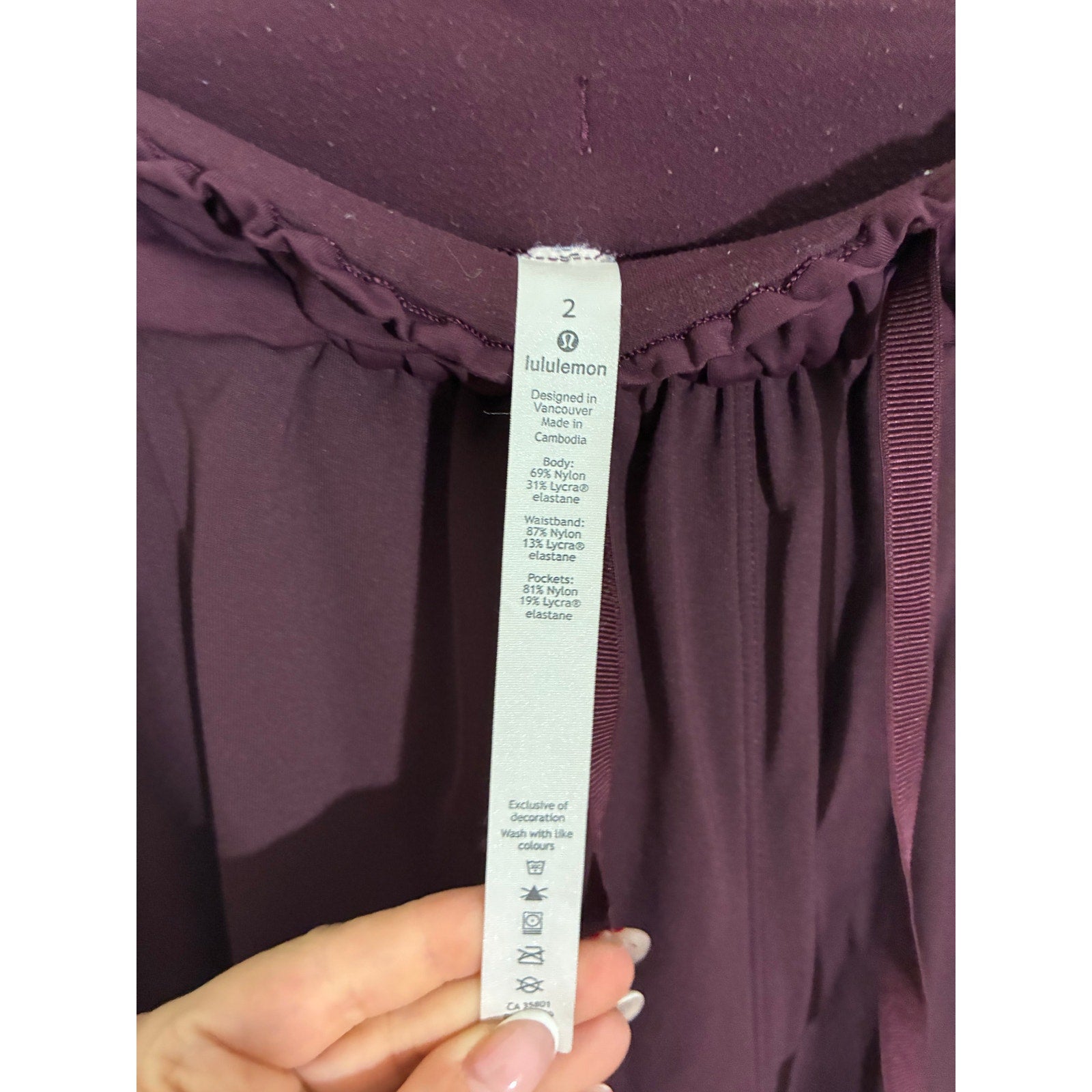 Lululemon Keep Moving 7/8 Pant Burgundy Luxtreme High Rise Travel Office Women 2
