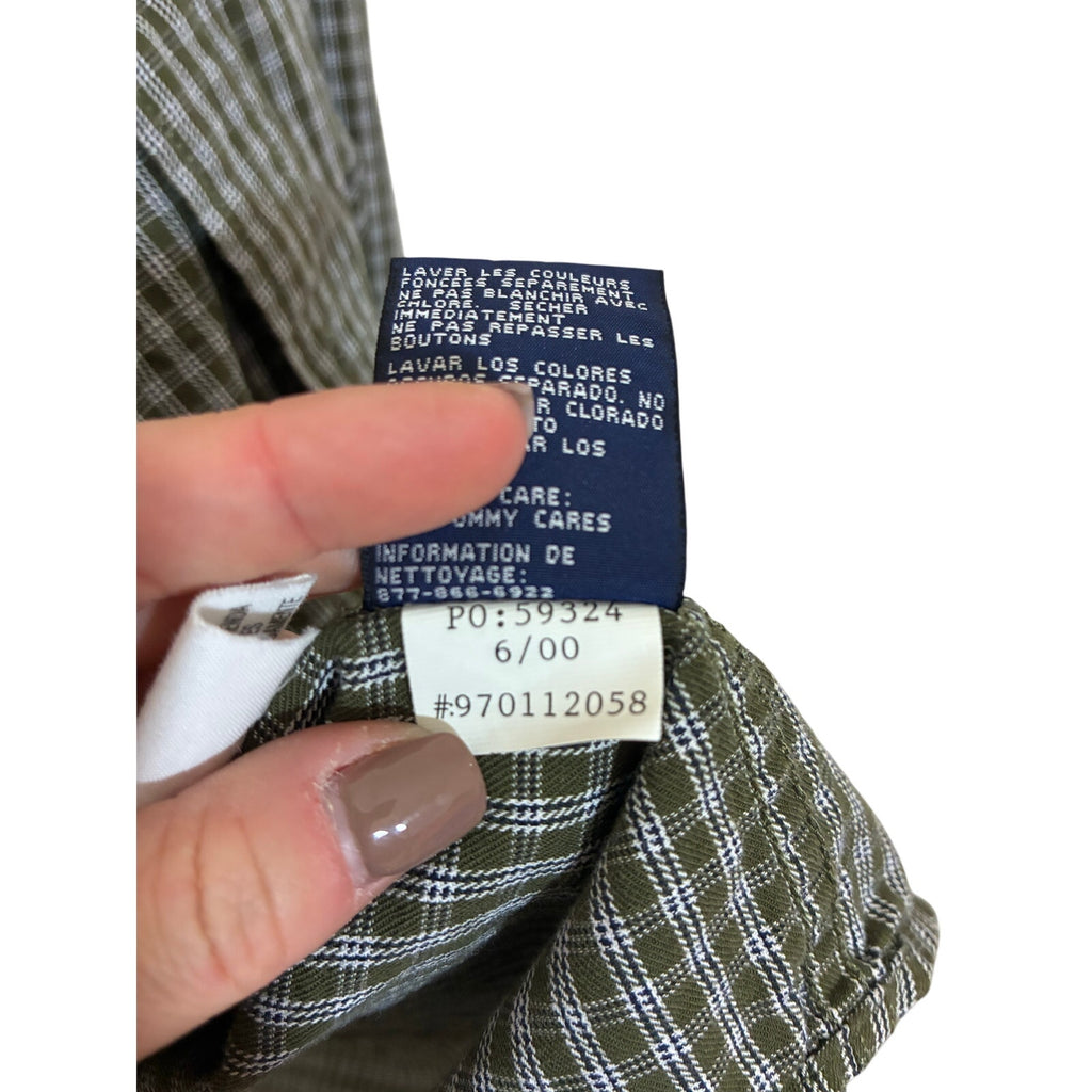 2000s Y2k Vintage Tommy Hilfiger Tommy Jeans Men’s Stripe Dress Button Up Shirt