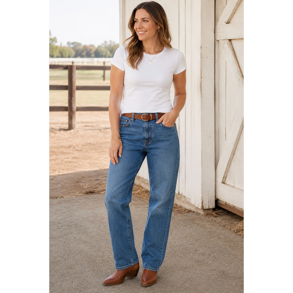 NWT J.Crew Mid-Rise Slouchy Straight Jeans SZ 30 Turney Wash Casual Farmer Rodeo