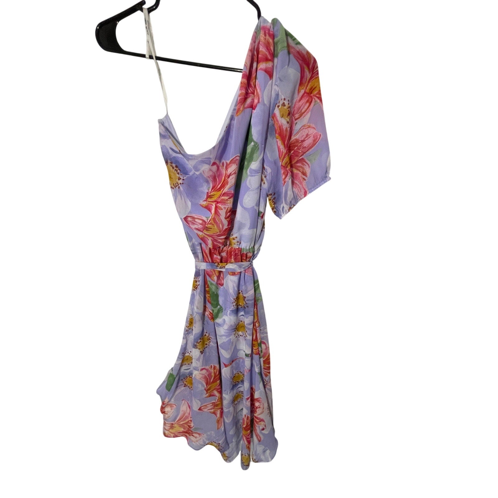 Julia Jordan Floral One Shoulder Asymmetric Midi Dress Lilac Multi Fairy Wedding