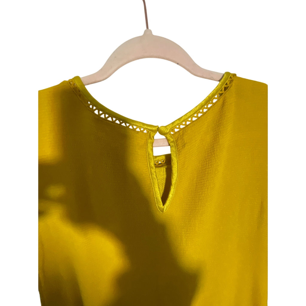 Maeve by Anthropologie Verdet Gold Swing Mini Dress 60s Boho Style XS Retro