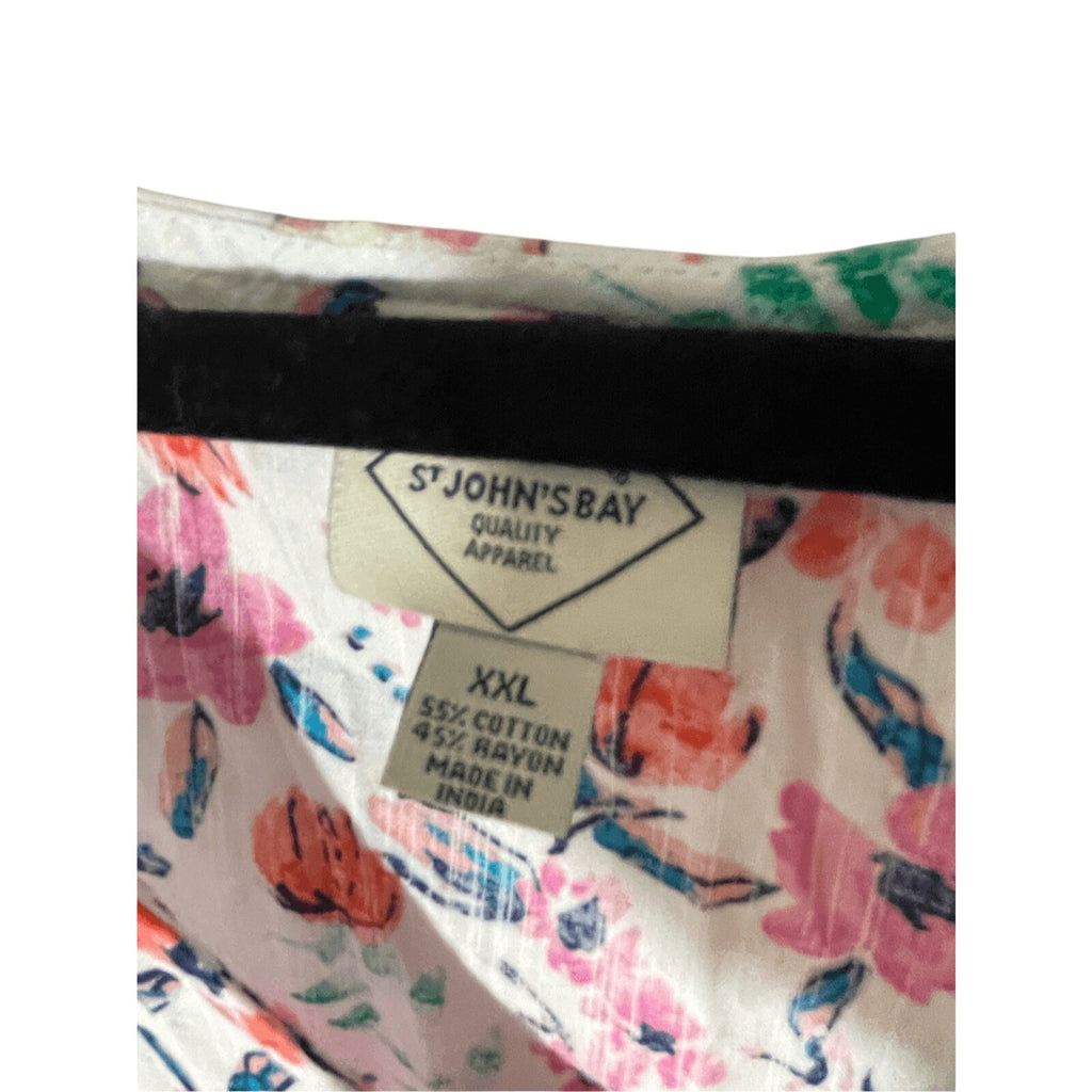 NWT St. John's Bay 2XL Floral Women's Blouse Cottage Prairie Bloom Farmhouse